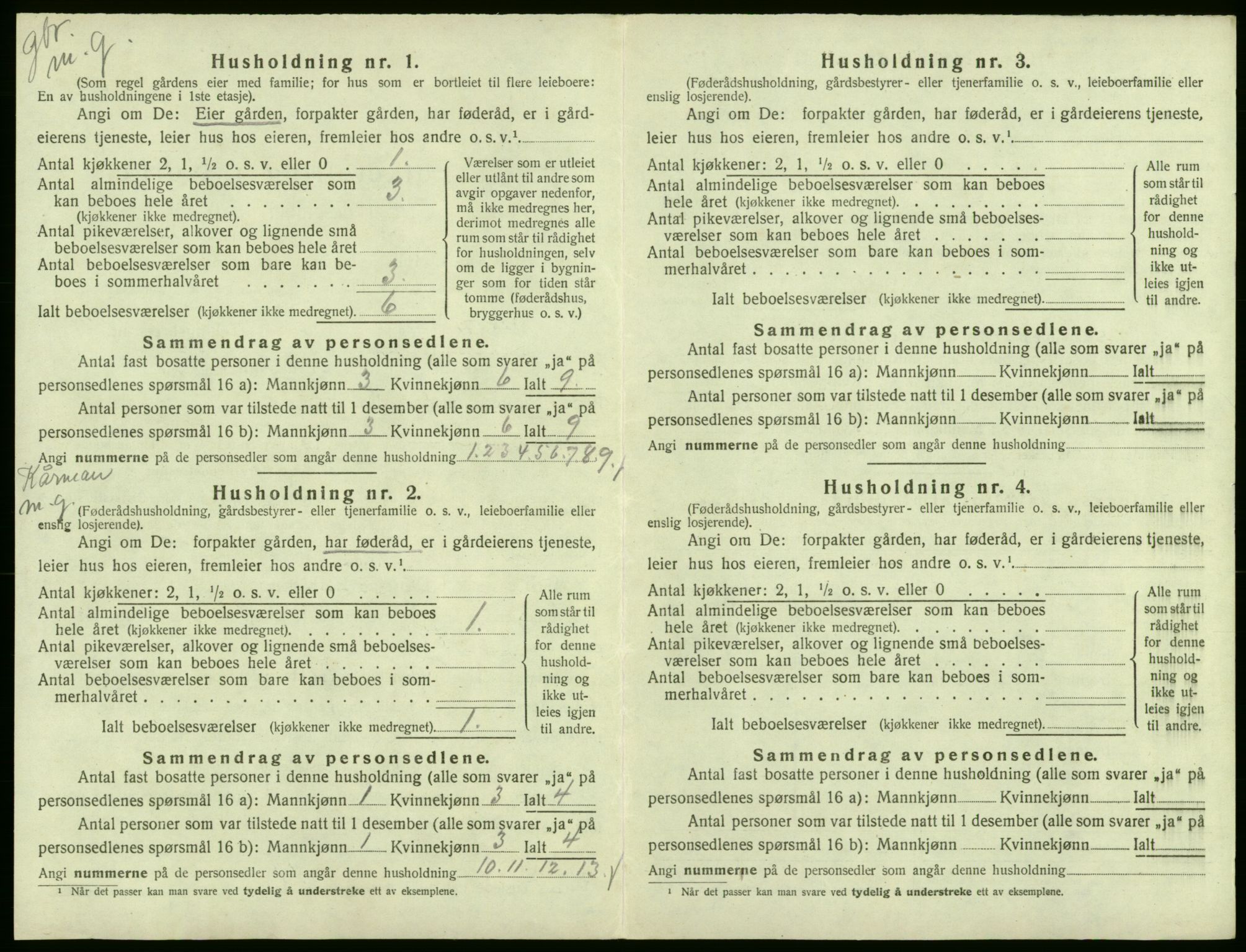 SAB, 1920 census for Ullensvang, 1920, p. 60