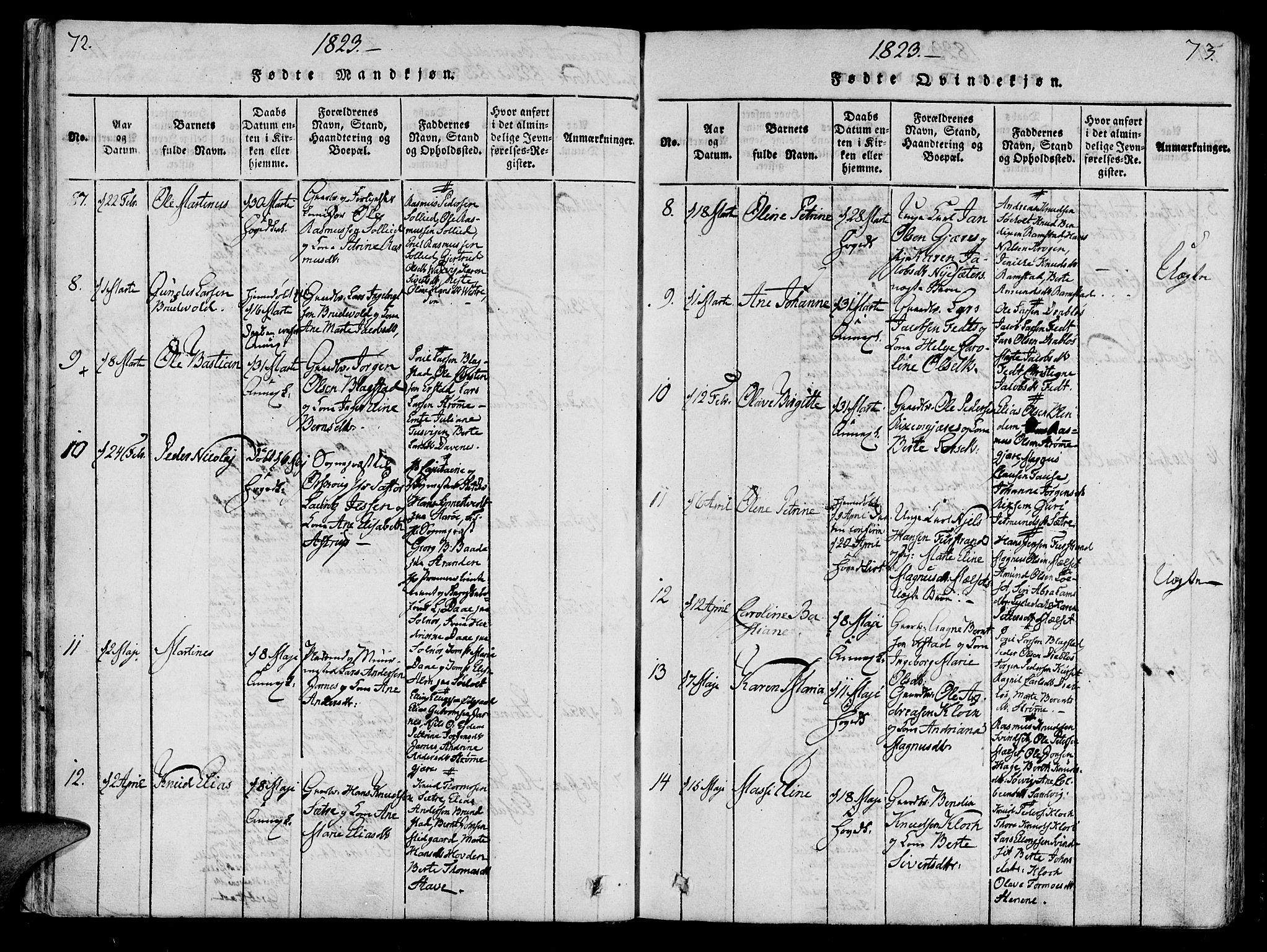 Ministerialprotokoller, klokkerbøker og fødselsregistre - Møre og Romsdal, SAT/A-1454/522/L0310: Parish register (official) no. 522A05, 1816-1832, p. 72-73