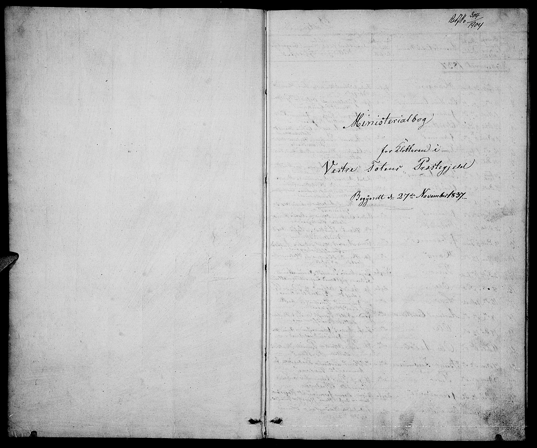 Vestre Toten prestekontor, SAH/PREST-108/H/Ha/Hab/L0002: Parish register (copy) no. 2, 1836-1848