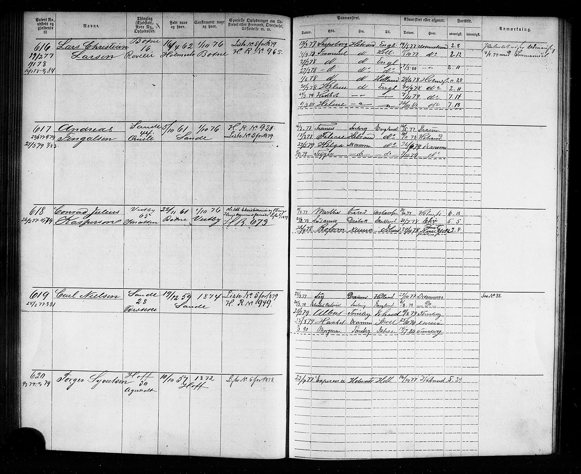 Holmestrand innrulleringskontor, SAKO/A-1151/F/Fb/L0001: Annotasjonsrulle, 1868-1886, p. 127