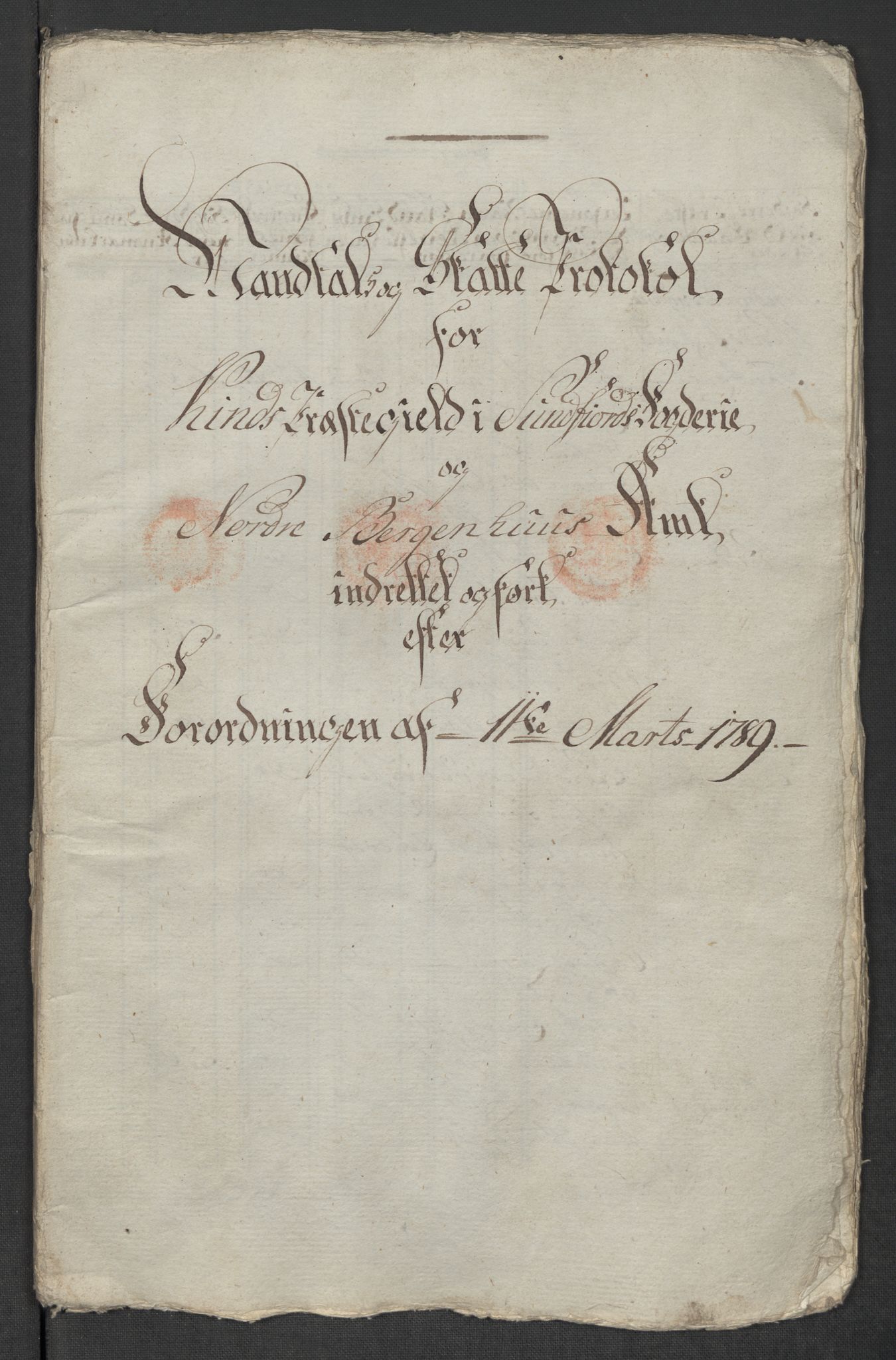 Rentekammeret inntil 1814, Reviderte regnskaper, Mindre regnskaper, RA/EA-4068/Rf/Rfe/L0048: Sunnfjord og Nordfjord fogderier, 1789, p. 154