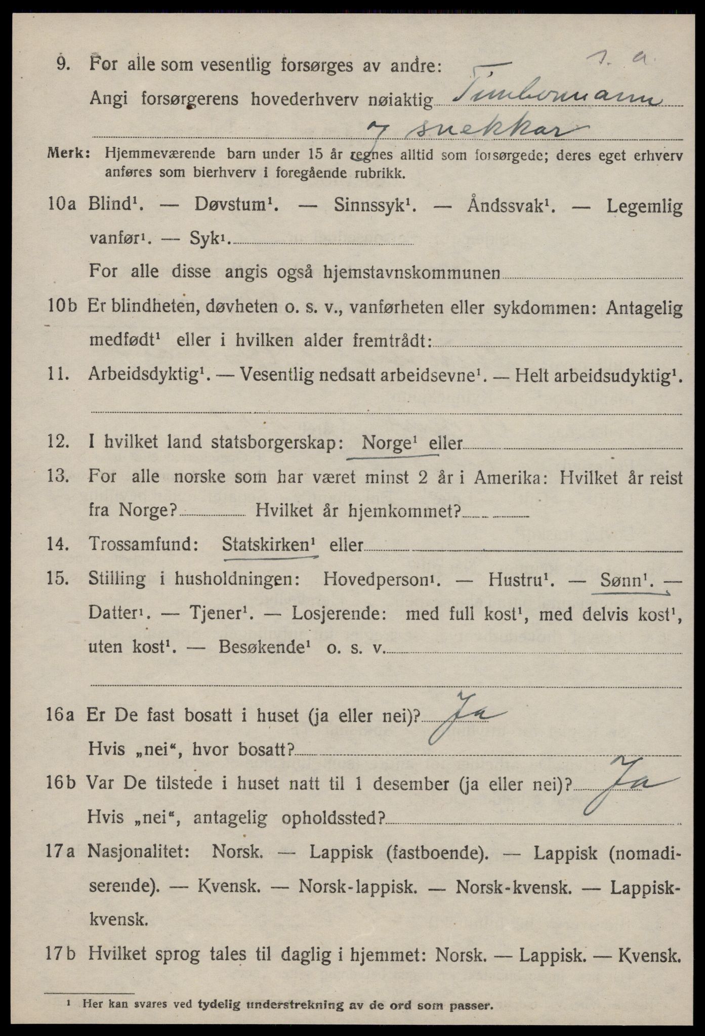 SAT, 1920 census for Røros, 1920, p. 2495