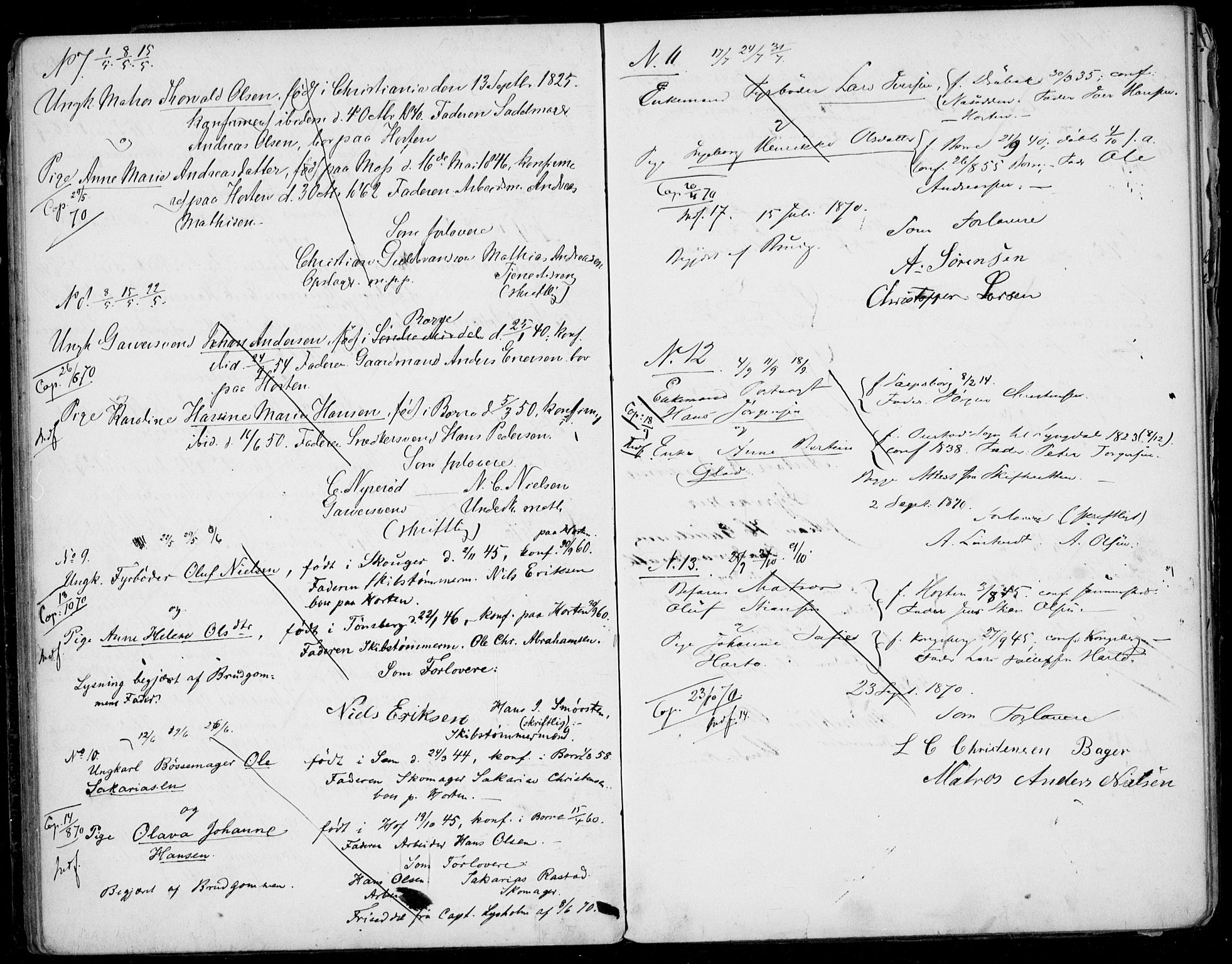 Horten kirkebøker, AV/SAKO-A-348/H/Ha/L0001: Banns register no. 1, 1855-1881