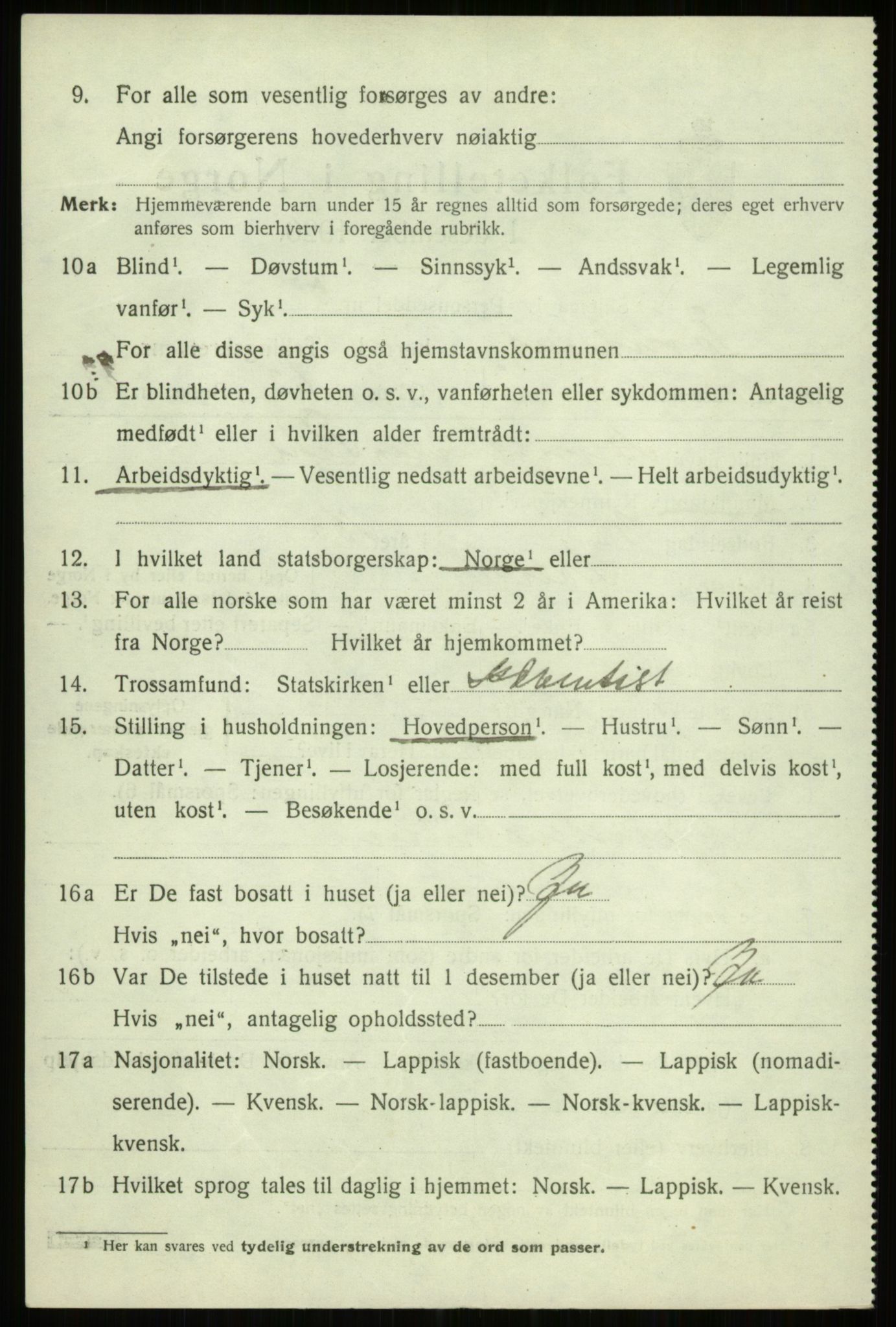 SATØ, 1920 census for Trondenes, 1920, p. 16969