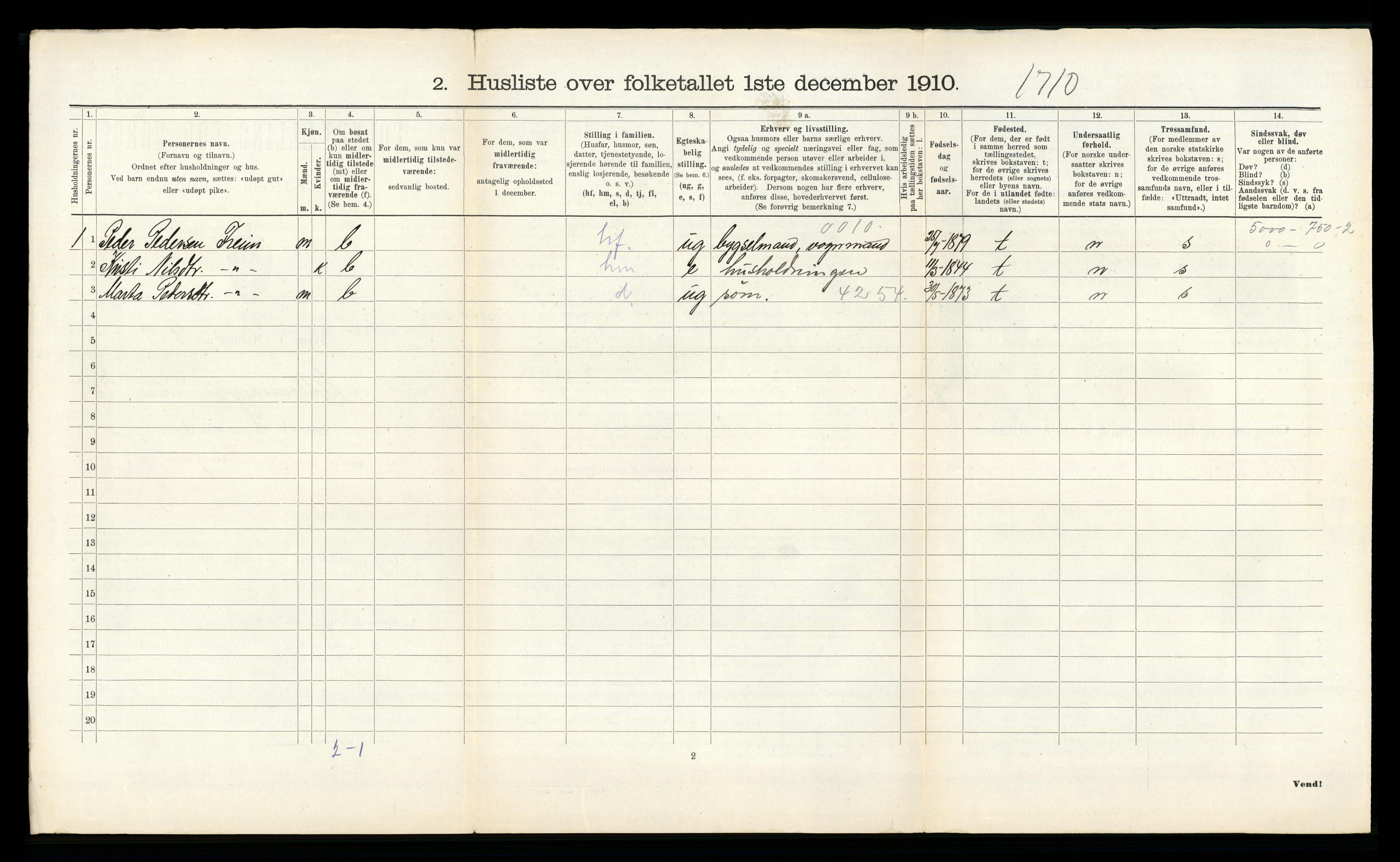 RA, 1910 census for Ullensvang, 1910, p. 370