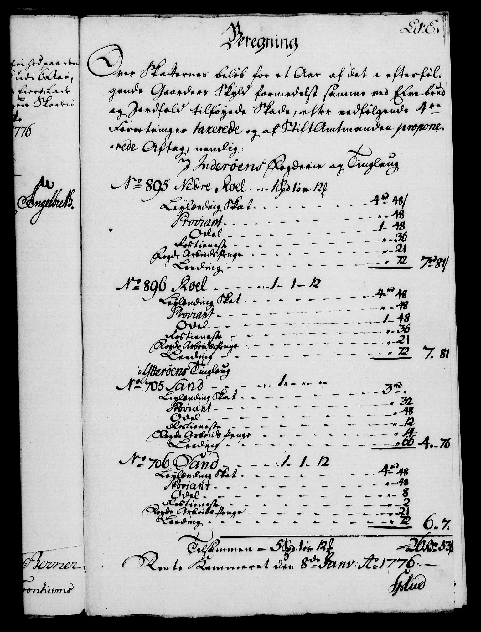 Rentekammeret, Kammerkanselliet, AV/RA-EA-3111/G/Gf/Gfa/L0058: Norsk relasjons- og resolusjonsprotokoll (merket RK 52.58), 1776, p. 51