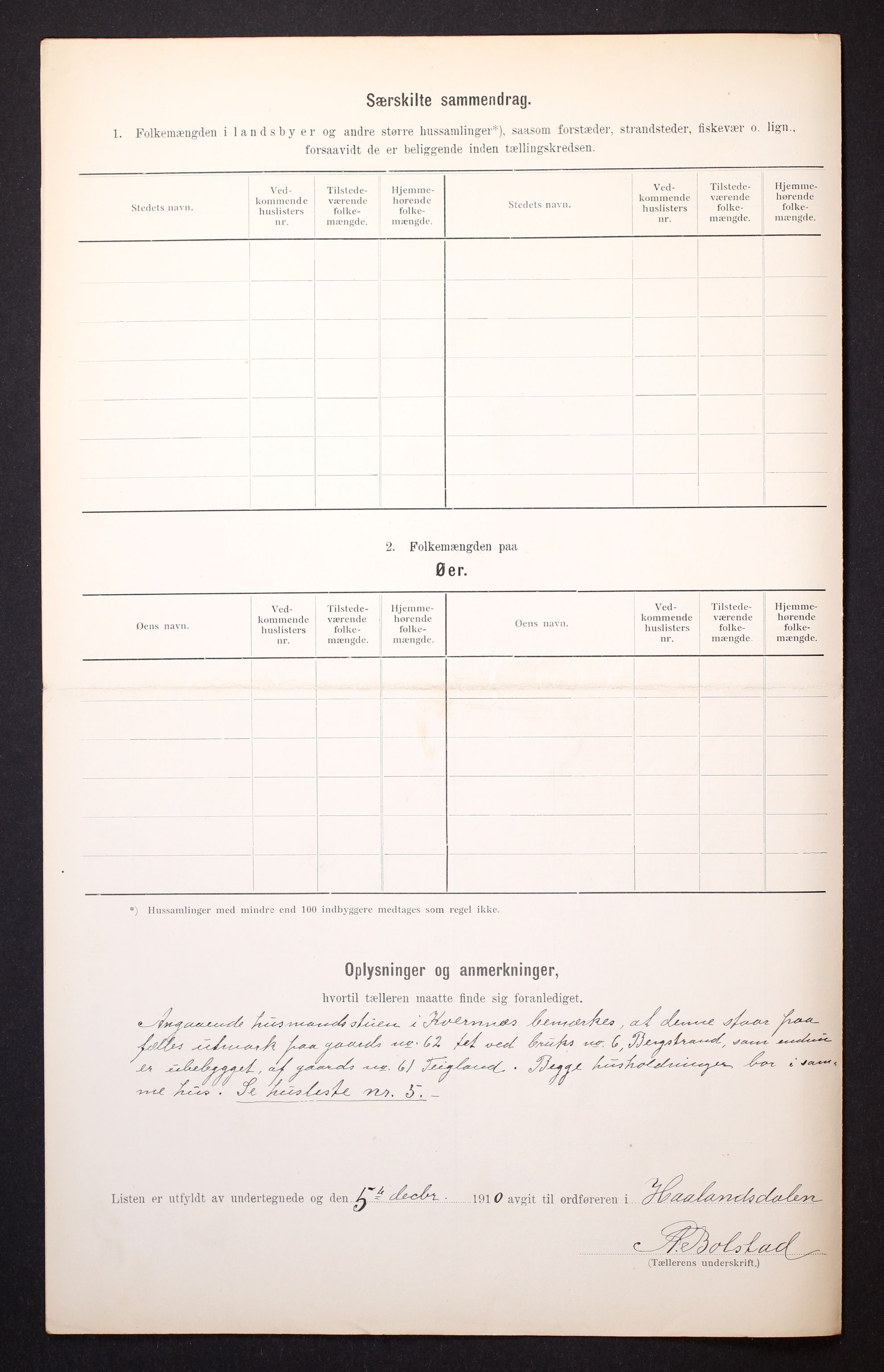 RA, 1910 census for Hålandsdal, 1910, p. 12