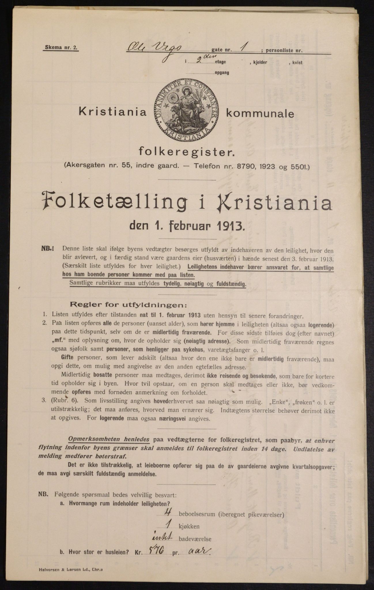 OBA, Municipal Census 1913 for Kristiania, 1913, p. 75559