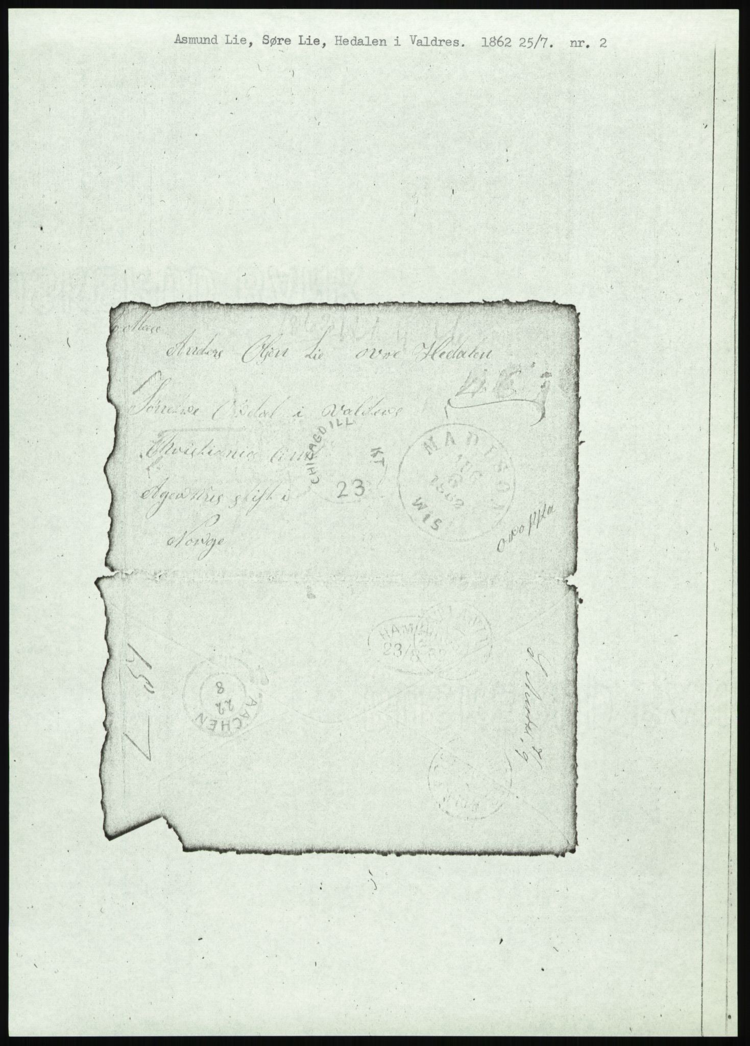 Samlinger til kildeutgivelse, Amerikabrevene, AV/RA-EA-4057/F/L0012: Innlån fra Oppland: Lie (brevnr 1-78), 1838-1914, p. 37