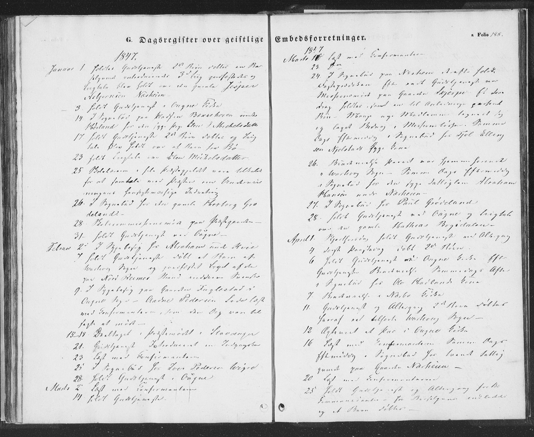 Hå sokneprestkontor, AV/SAST-A-101801/001/30BA/L0006: Parish register (official) no. A 5, 1842-1853, p. 188