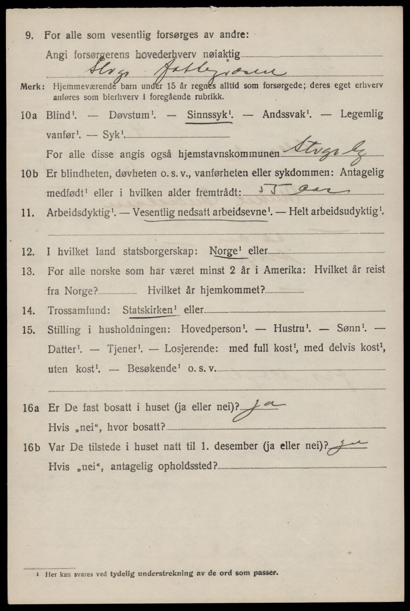 SAST, 1920 census for Hetland, 1920, p. 22220