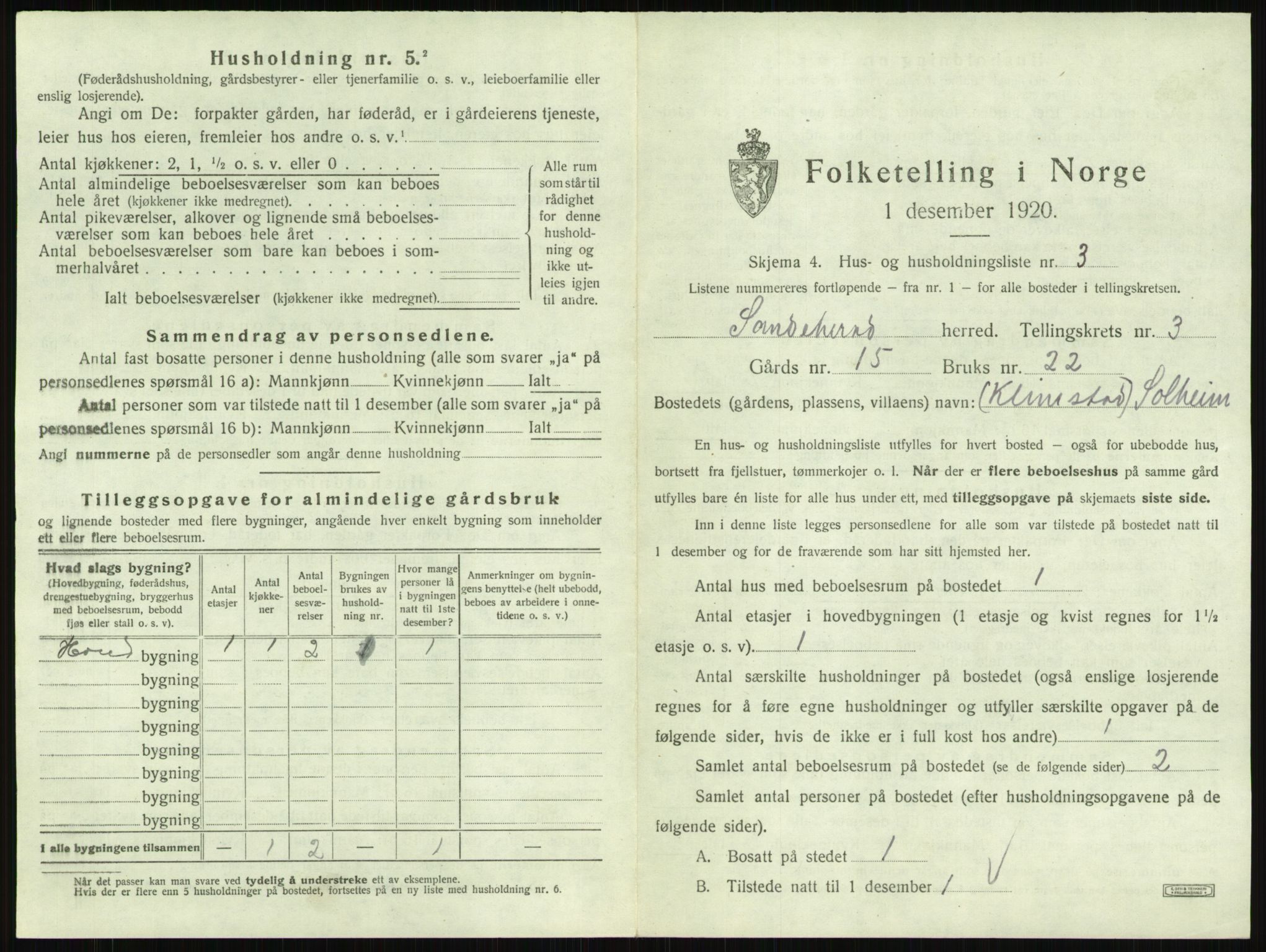 SAKO, 1920 census for Sandeherred, 1920, p. 387