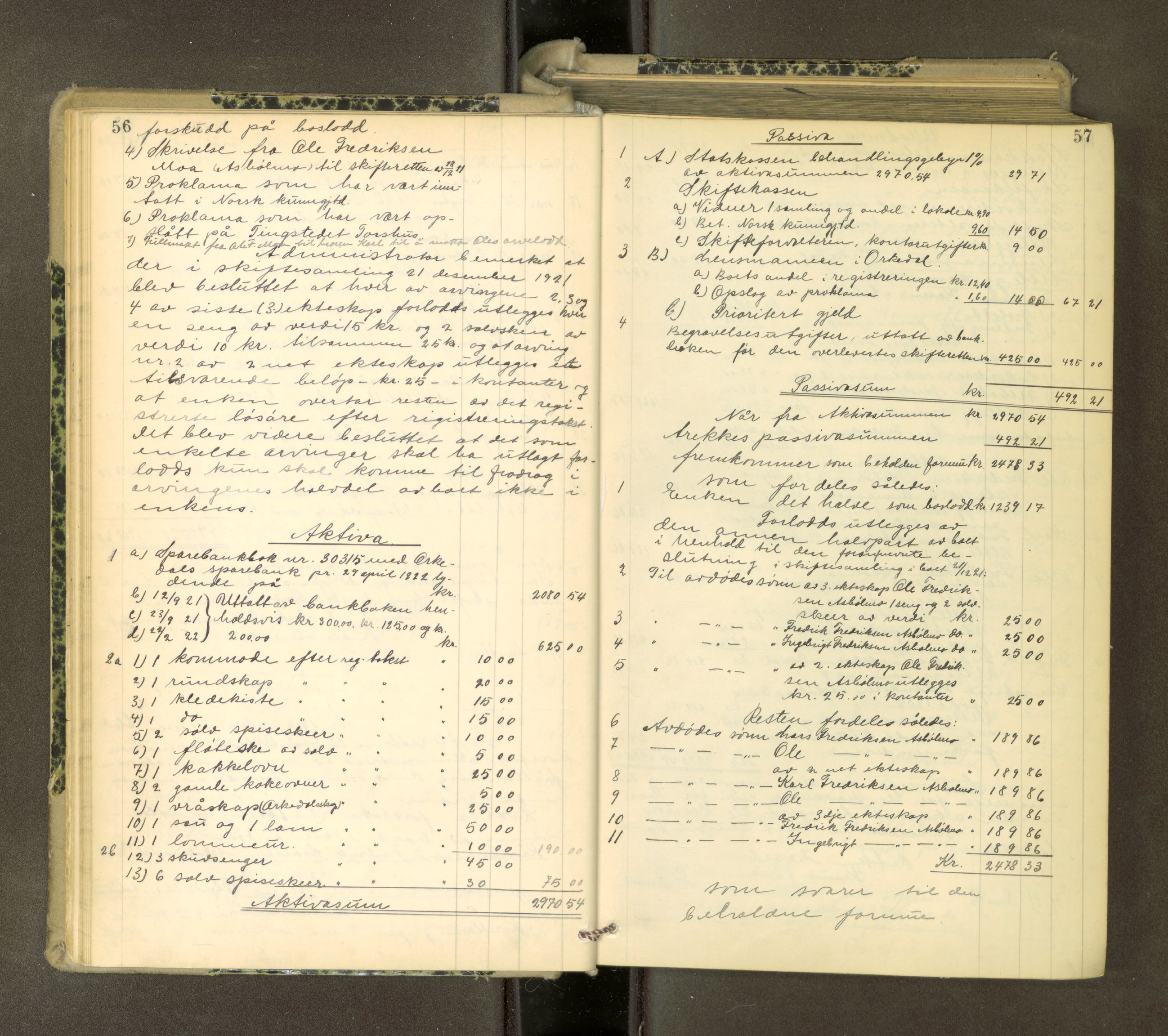 Orkdal sorenskriveri, AV/SAT-A-4169/1/3/3Aa/L0017: Skifteprotokoller, 1921-1929, p. 56-57
