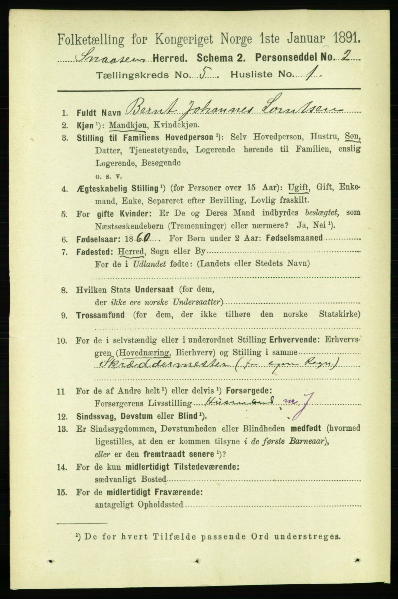 RA, 1891 census for 1736 Snåsa, 1891, p. 1480