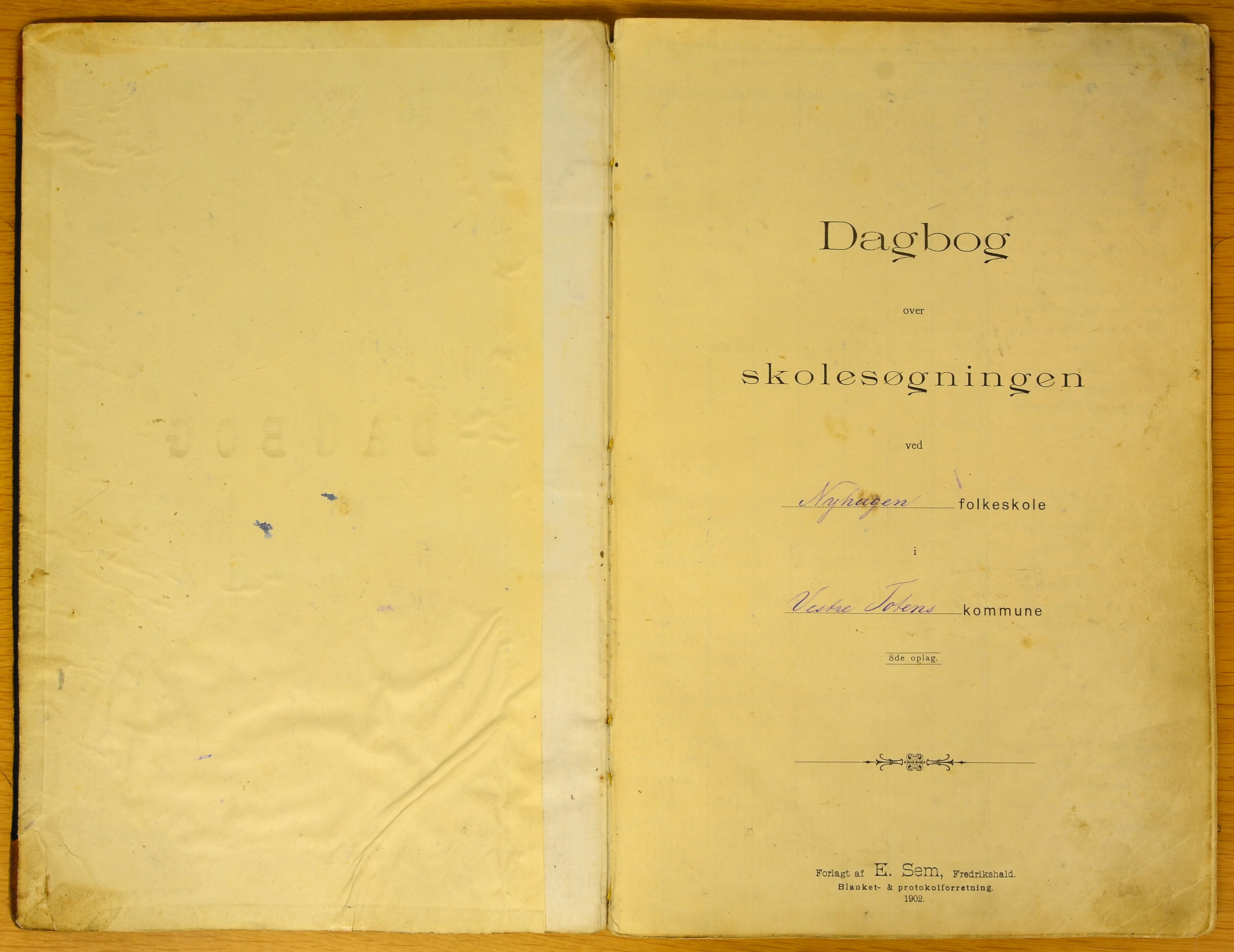 Vestre Toten kommunearkiv*, KVT/-/-/-: Dagbok over skolesøkningen, Nyhagen folkeskole, 1904-1918