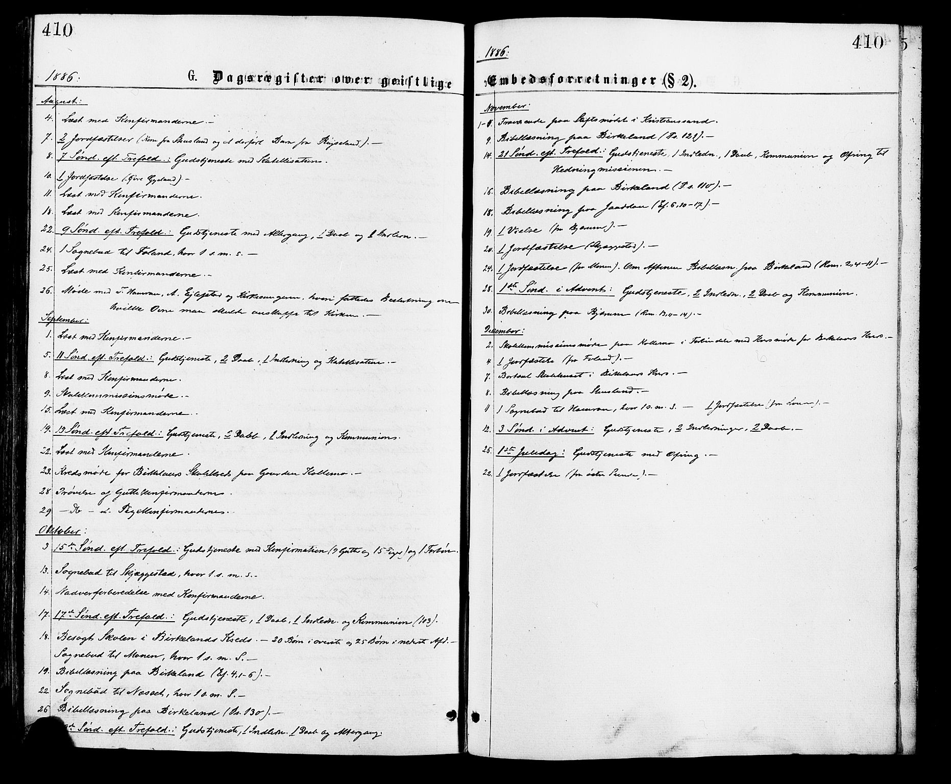 Hægebostad sokneprestkontor, AV/SAK-1111-0024/F/Fa/Faa/L0005: Parish register (official) no. A 5, 1864-1886, p. 410