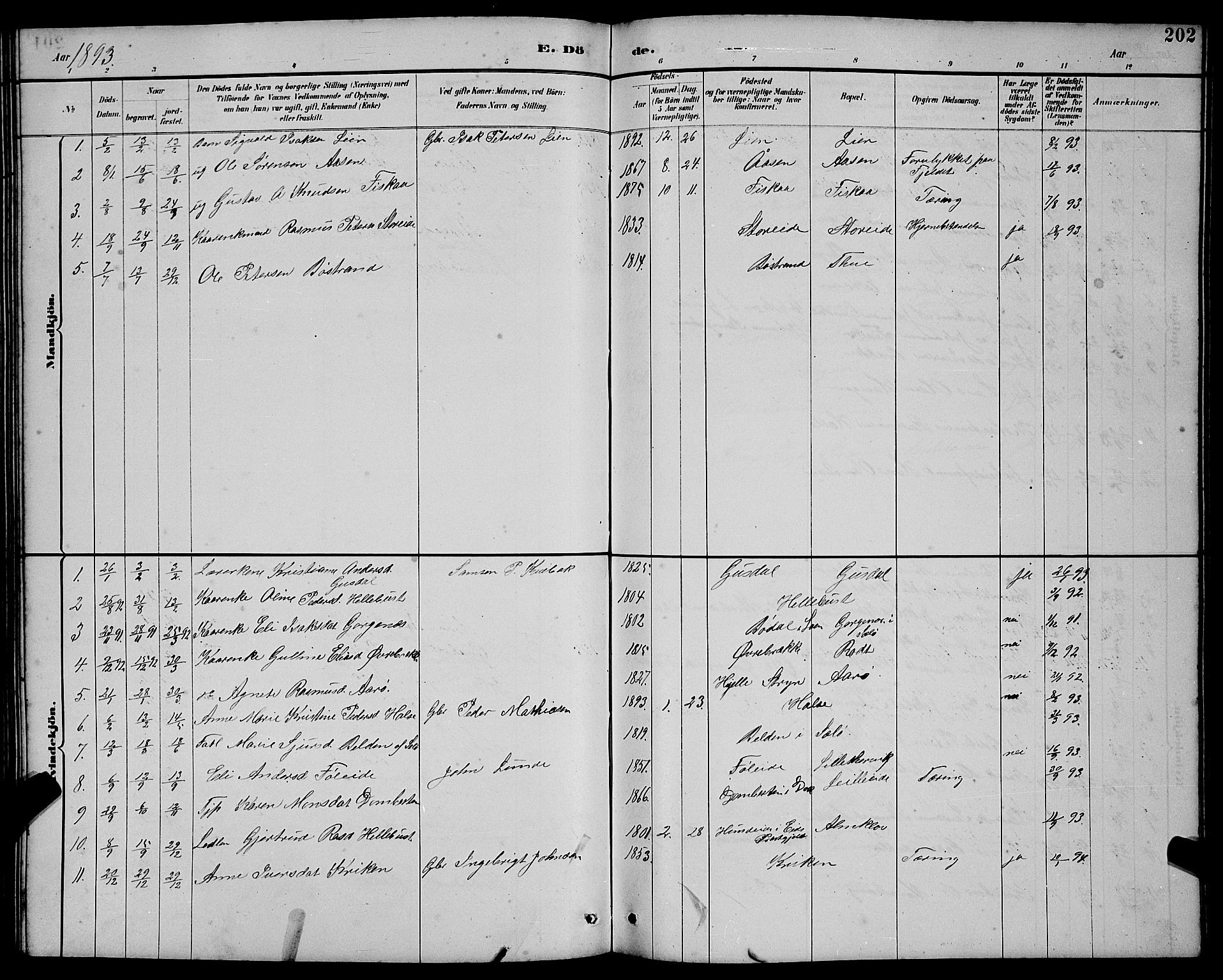 Ministerialprotokoller, klokkerbøker og fødselsregistre - Møre og Romsdal, AV/SAT-A-1454/501/L0017: Parish register (copy) no. 501C03, 1885-1901, p. 202