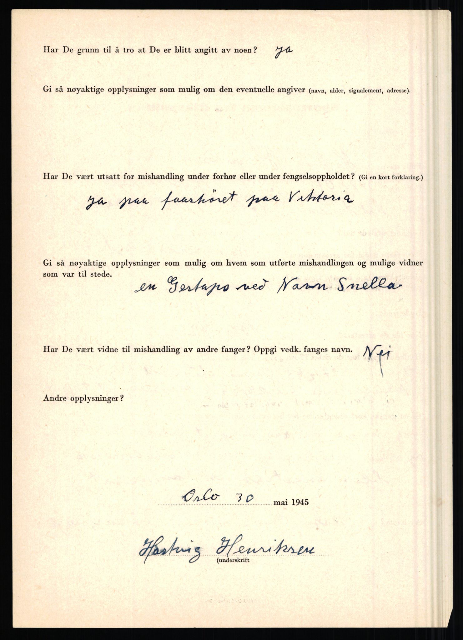 Rikspolitisjefen, AV/RA-S-1560/L/L0007: Heen, Erik C. - Iversen, Trygve, 1940-1945, p. 62