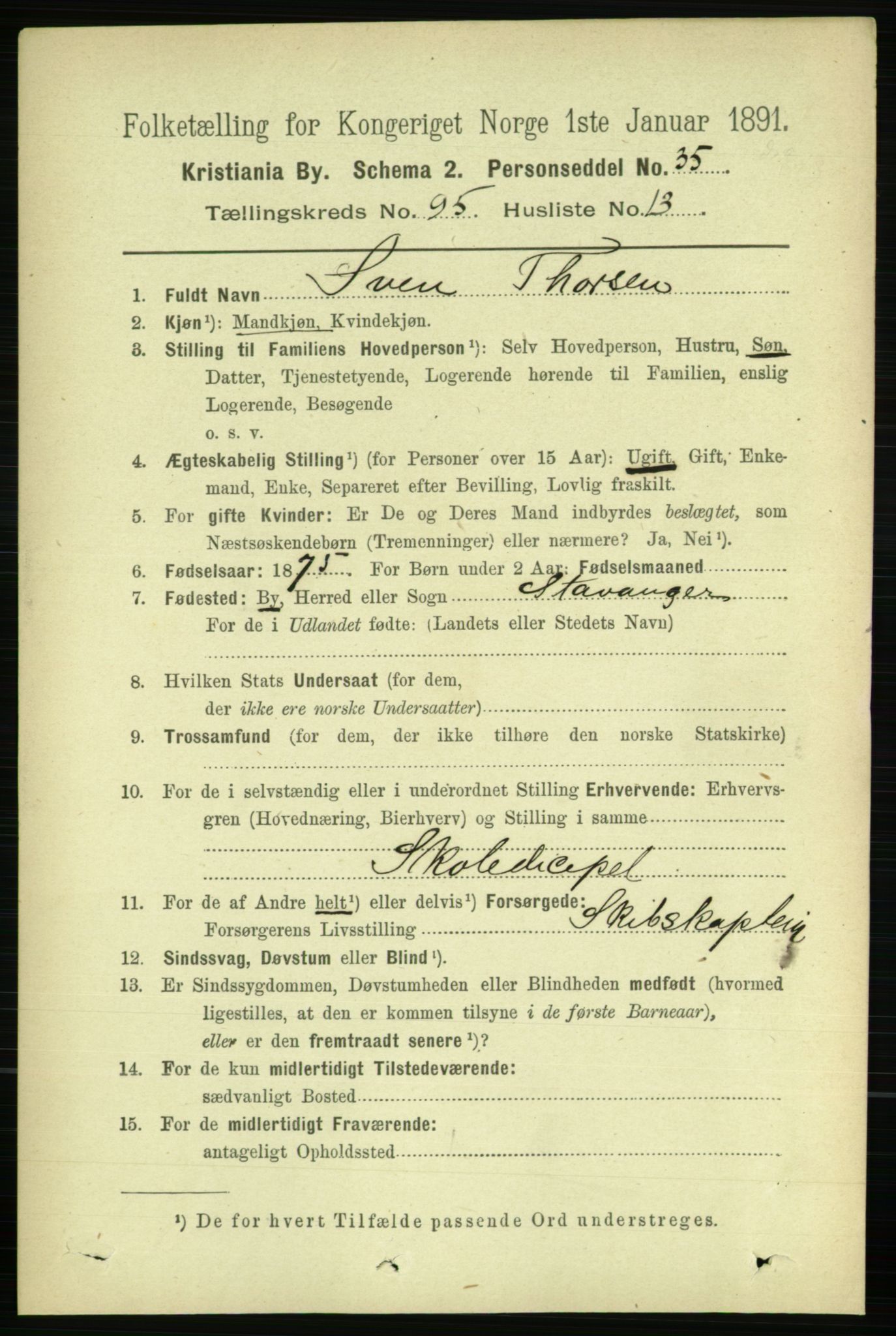 RA, 1891 census for 0301 Kristiania, 1891, p. 46507