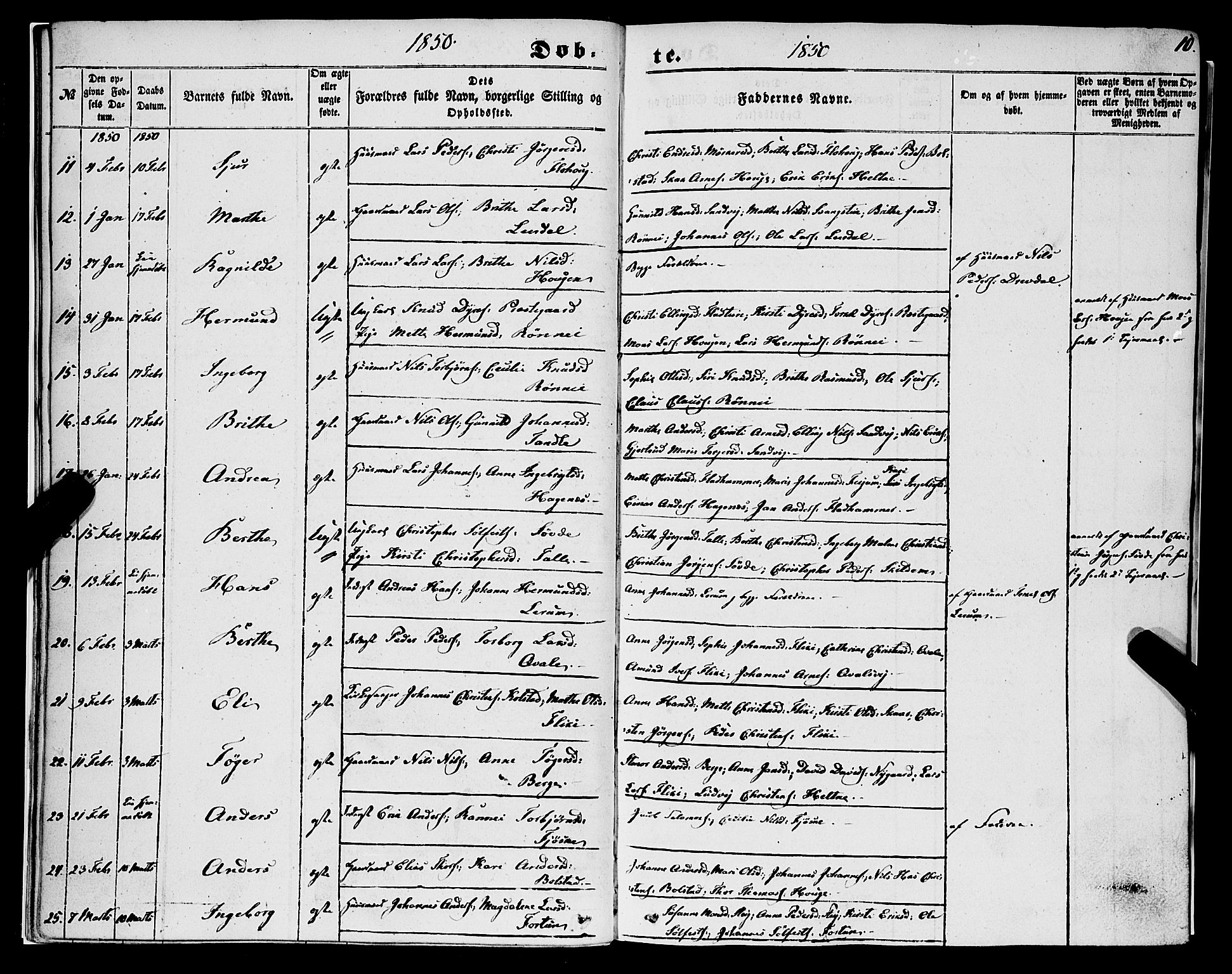 Luster sokneprestembete, SAB/A-81101/H/Haa/Haaa/L0007: Parish register (official) no. A 7, 1849-1859, p. 10
