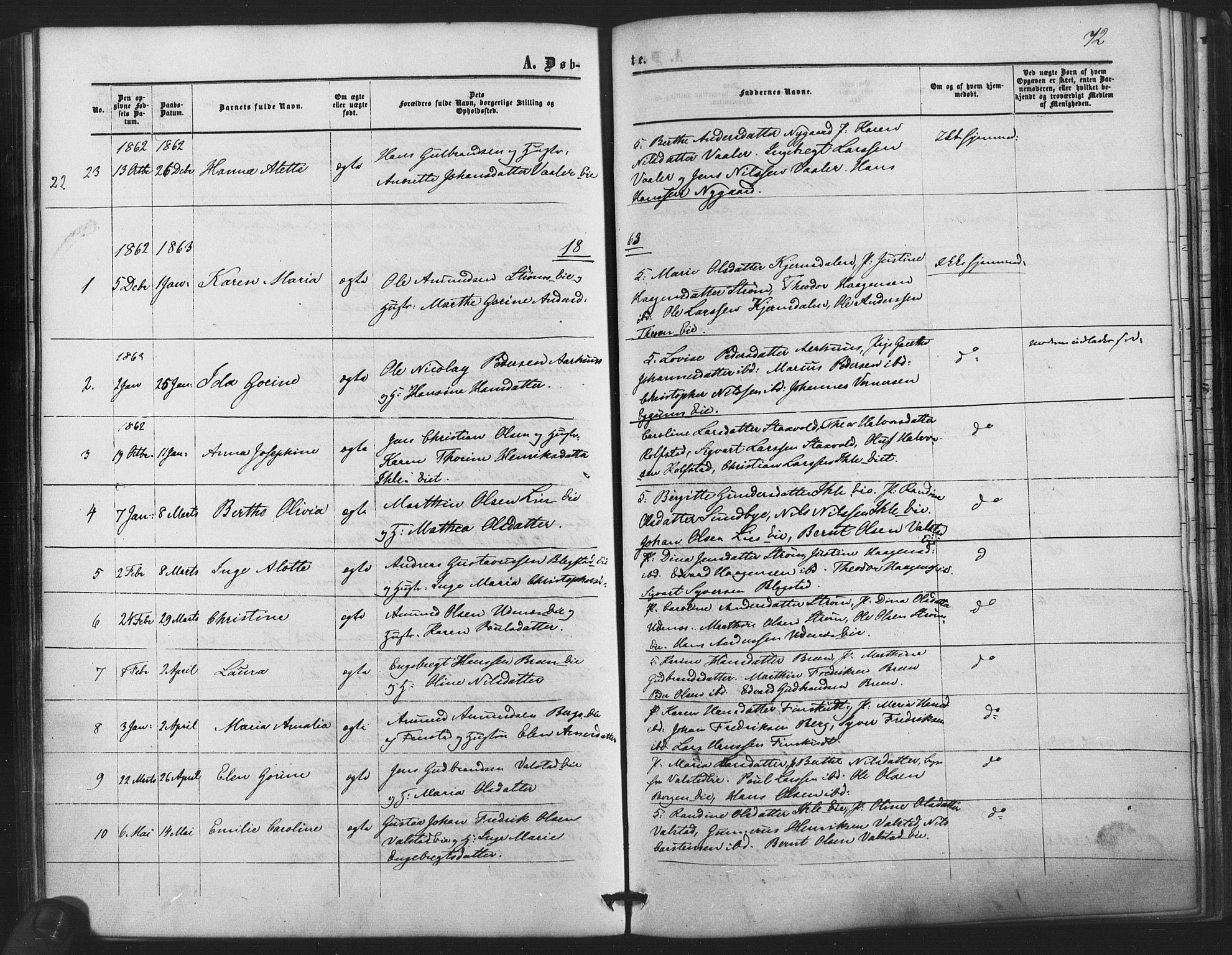 Nes prestekontor Kirkebøker, SAO/A-10410/F/Fb/L0001: Parish register (official) no. II 1, 1859-1882, p. 72