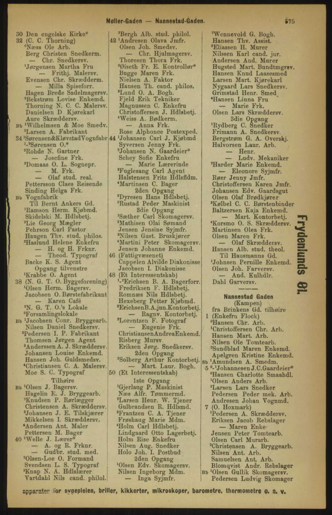 Kristiania/Oslo adressebok, PUBL/-, 1891, p. 575
