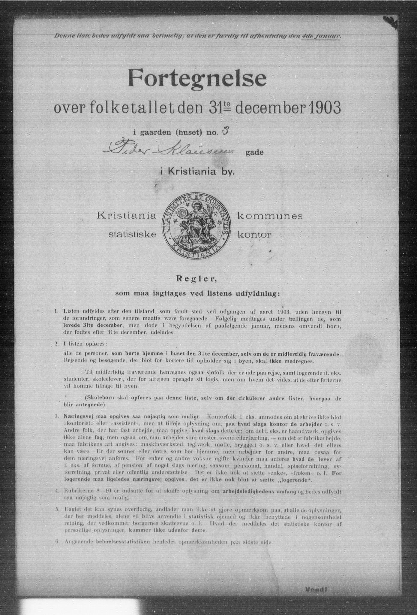 OBA, Municipal Census 1903 for Kristiania, 1903, p. 15436