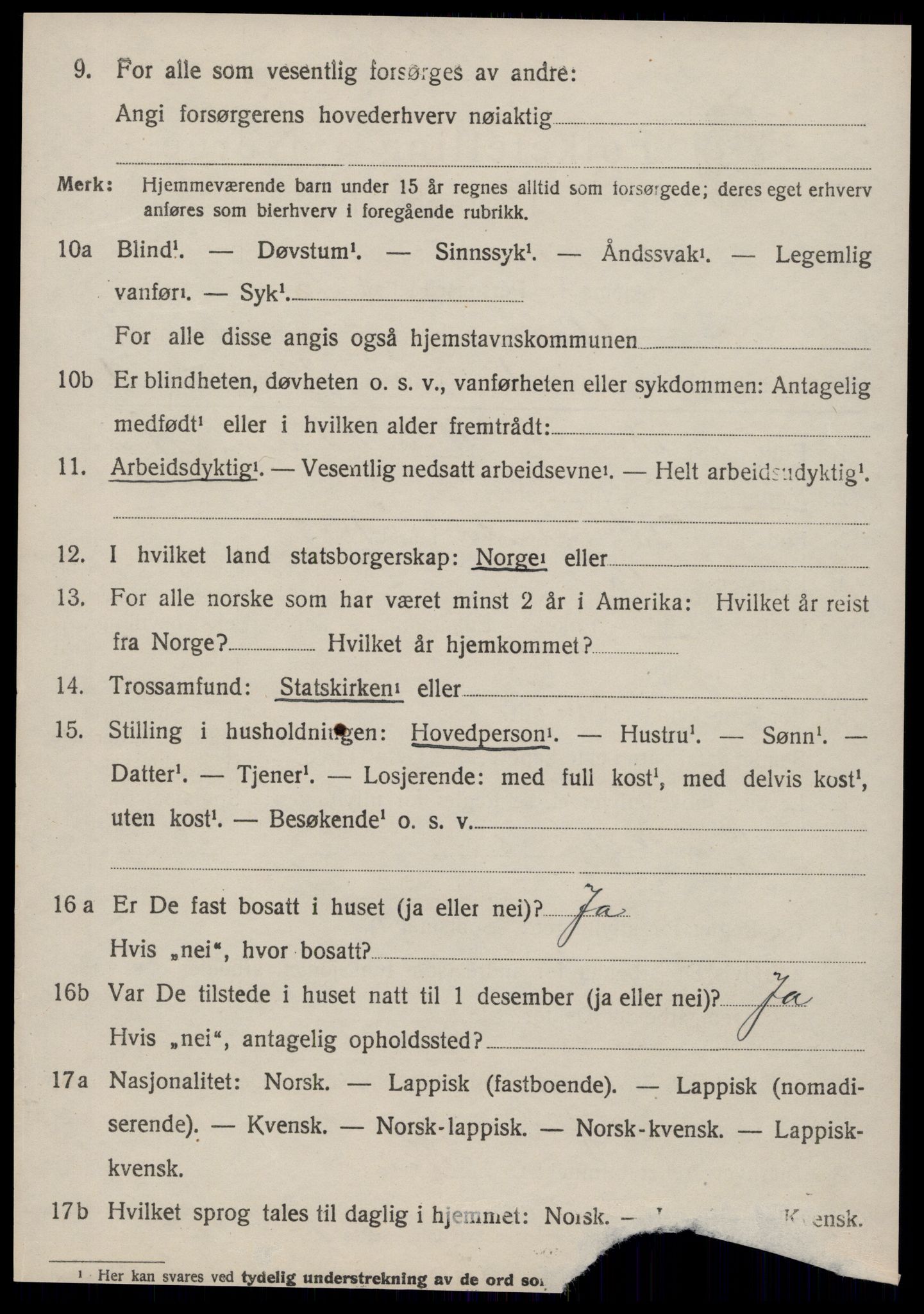 SAT, 1920 census for Å, 1920, p. 2895