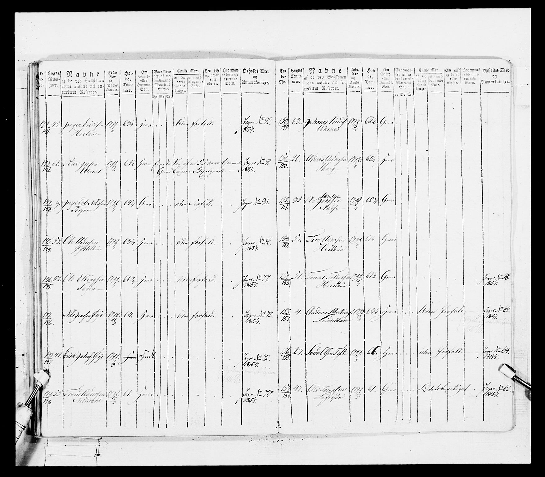 Generalitets- og kommissariatskollegiet, Det kongelige norske kommissariatskollegium, AV/RA-EA-5420/E/Eh/L0100: Bergenhusiske skarpskytterbataljon, 1812, p. 172