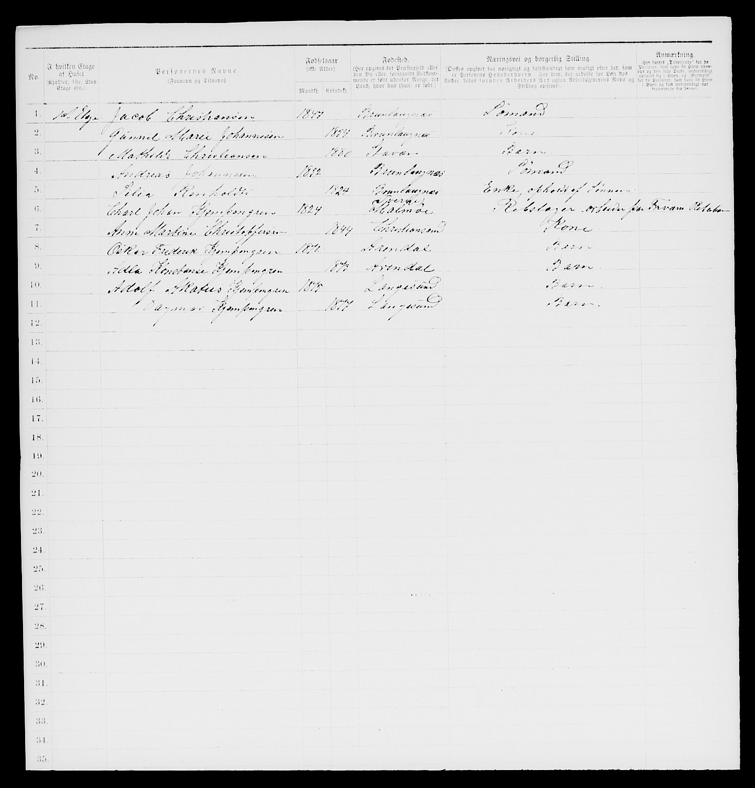 SAKO, 1885 census for 0798 Fredriksvern, 1885, p. 276