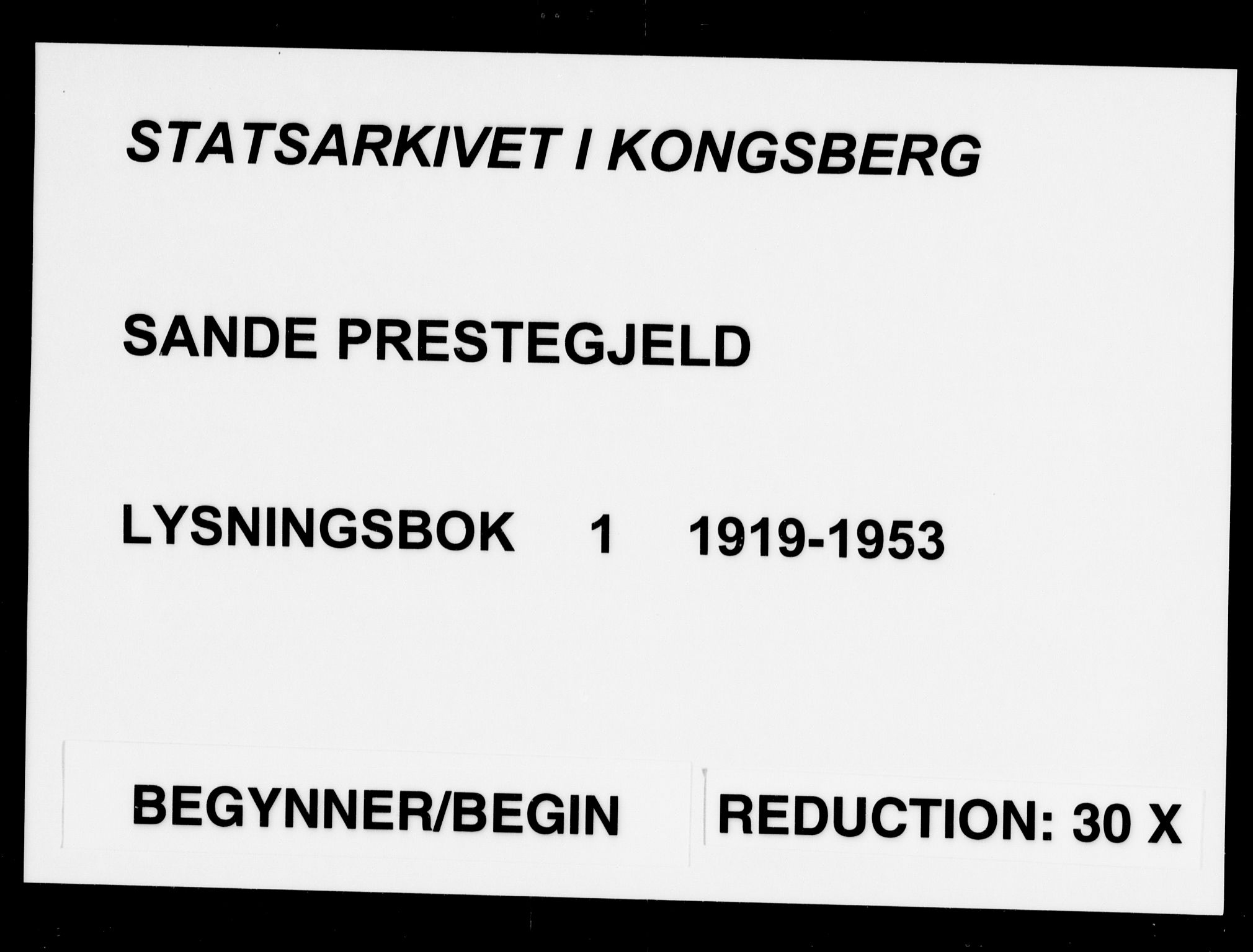Sande Kirkebøker, SAKO/A-53/H/Ha/L0001: Banns register no. 1, 1919-1953