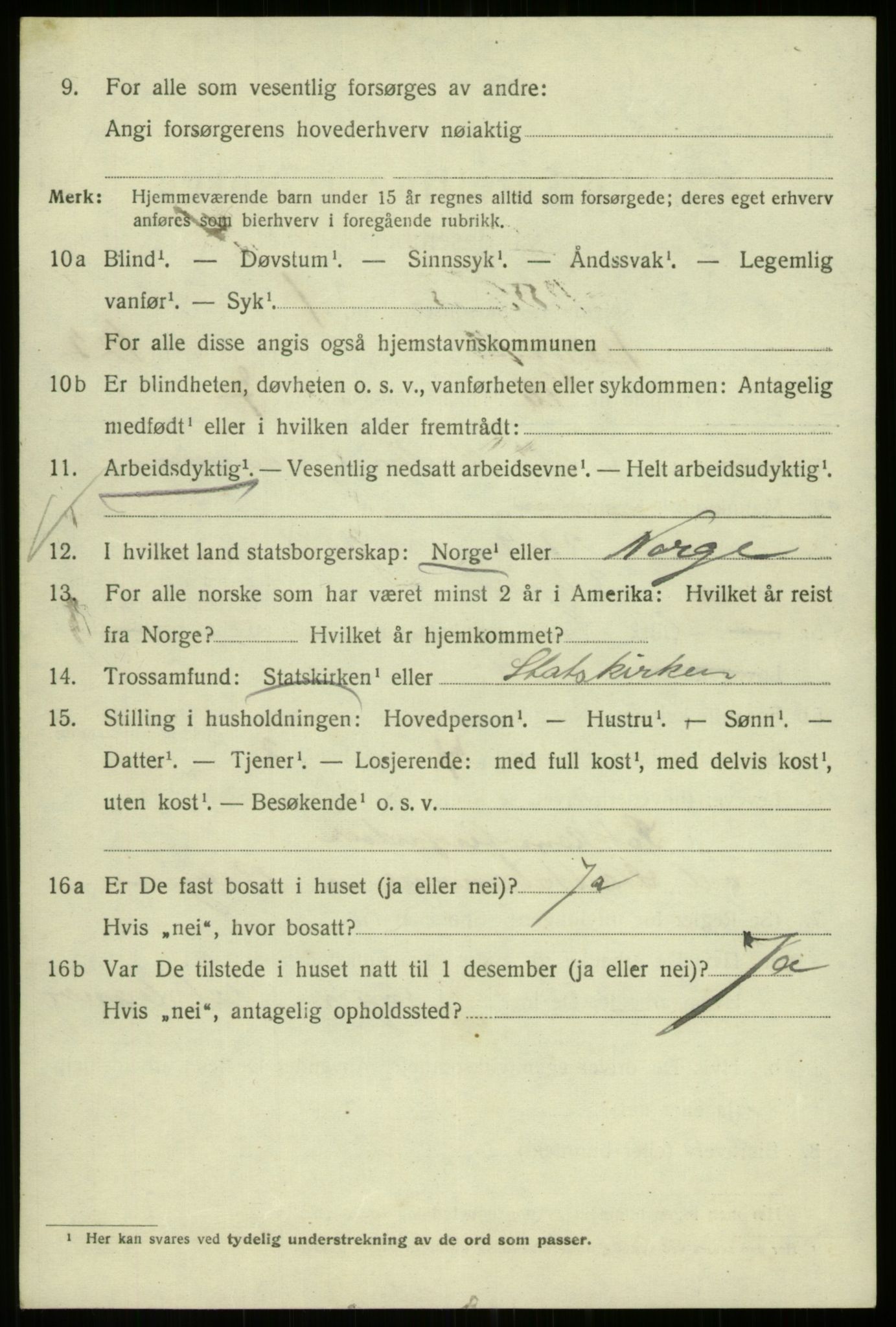 SAB, 1920 census for Bergen, 1920, p. 206887