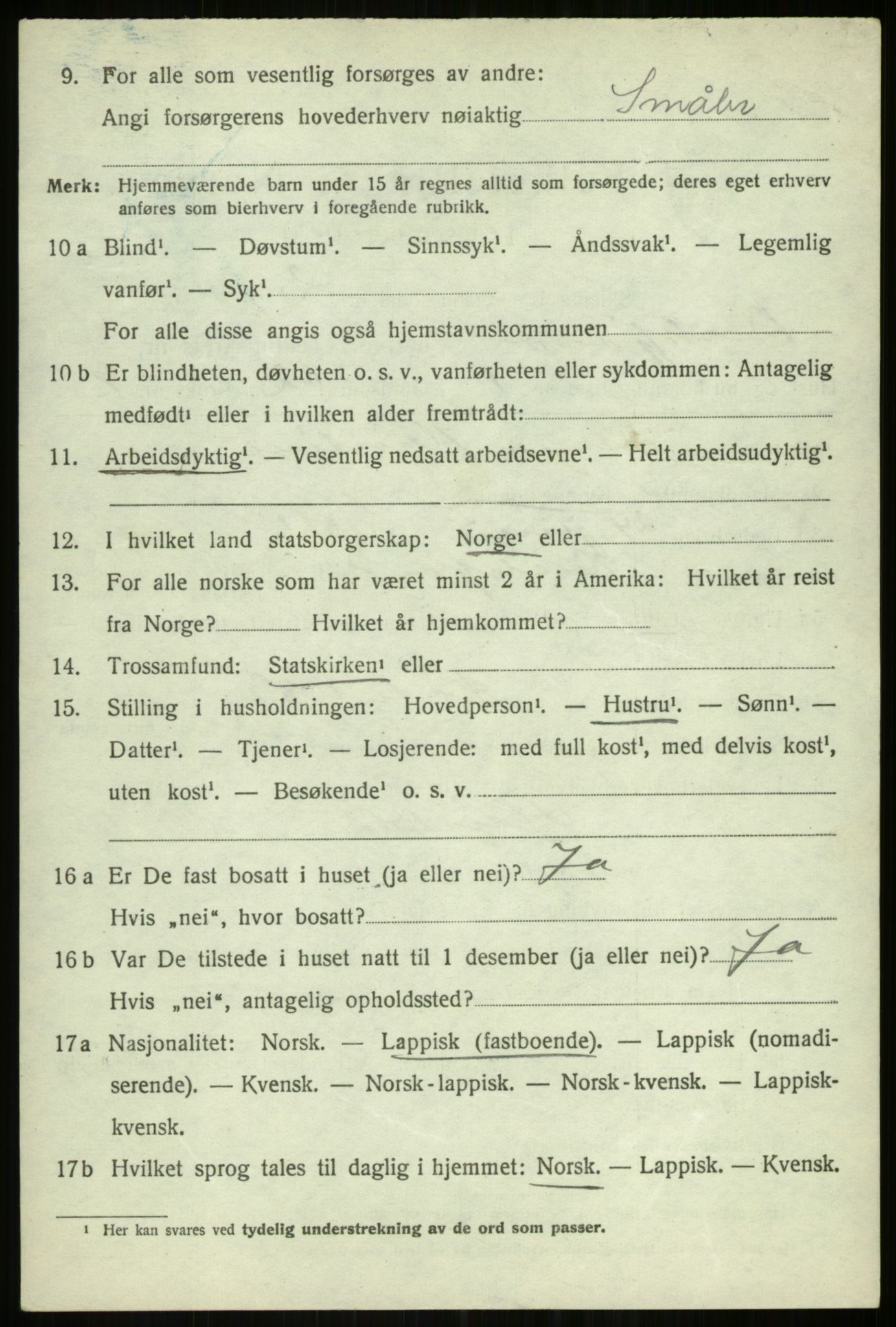 SATØ, 1920 census for Balsfjord, 1920, p. 8018