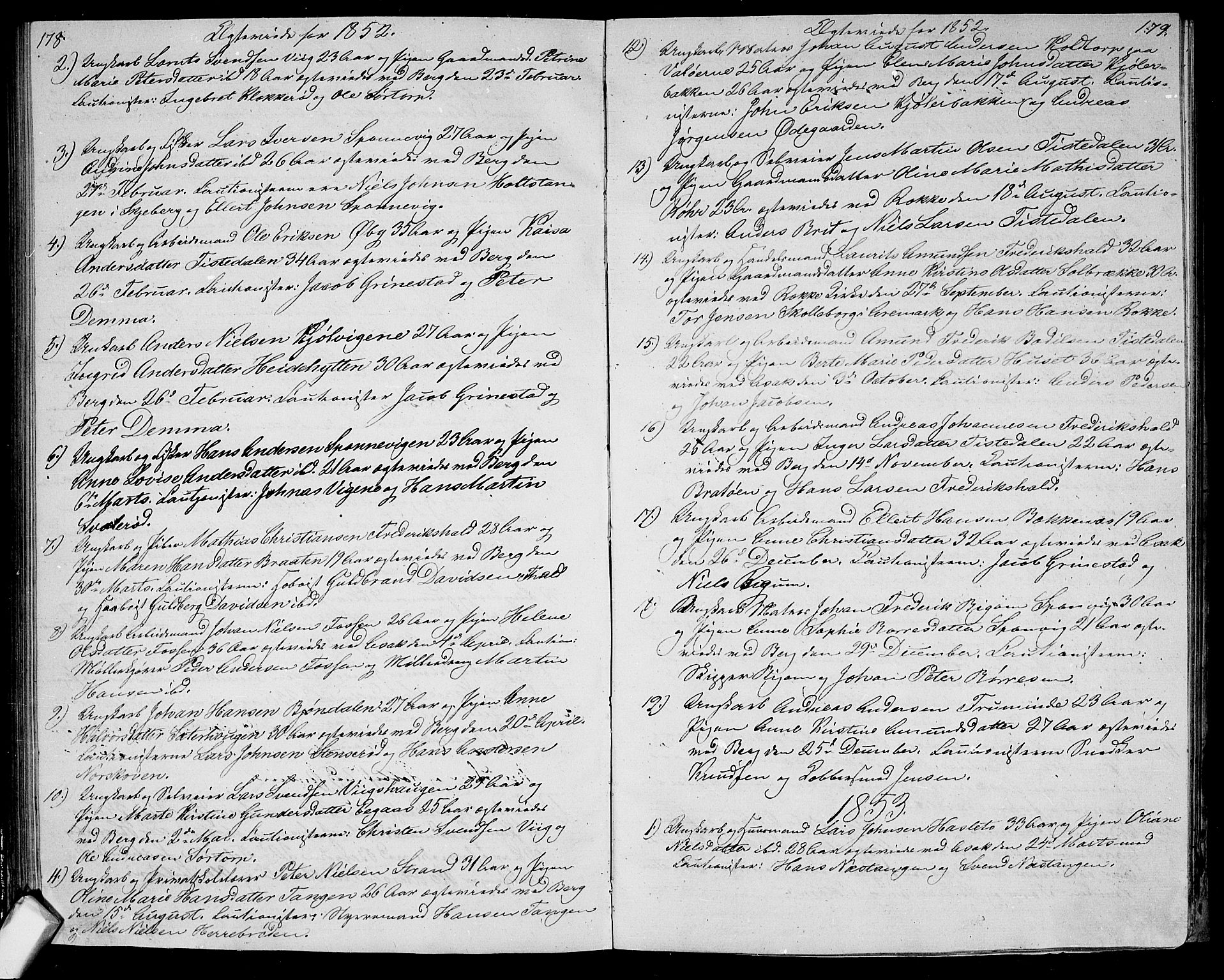 Berg prestekontor Kirkebøker, AV/SAO-A-10902/G/Ga/L0003: Parish register (copy) no.  I 3, 1850-1866, p. 178-179