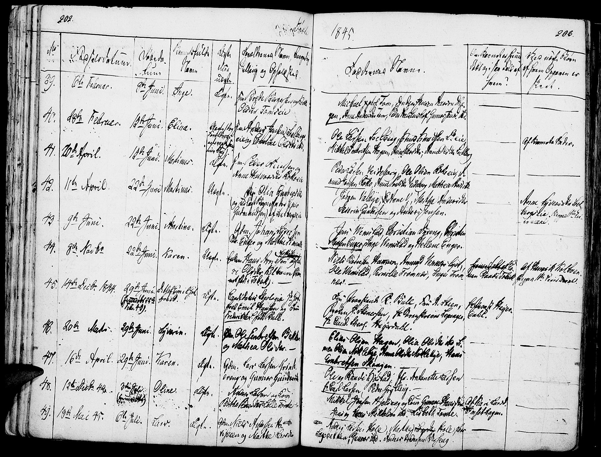 Løten prestekontor, AV/SAH-PREST-022/K/Ka/L0006: Parish register (official) no. 6, 1832-1849, p. 202-203
