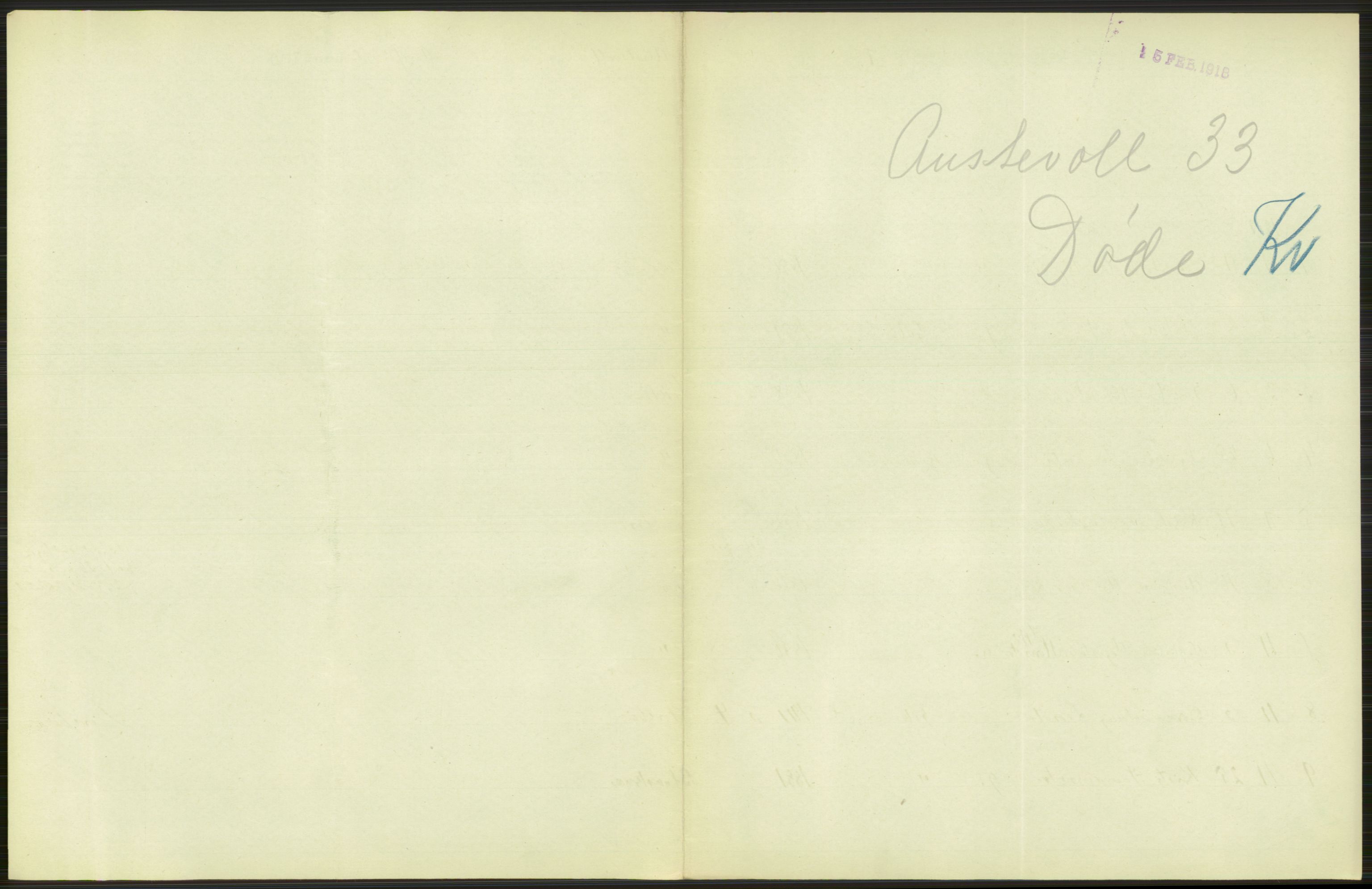 Statistisk sentralbyrå, Sosiodemografiske emner, Befolkning, RA/S-2228/D/Df/Dfb/Dfbg/L0036: S. Bergenhus amt: Døde, dødfødte. Bygder., 1917, p. 391