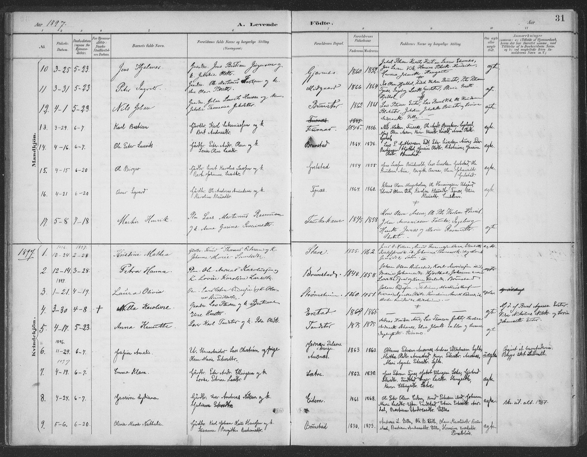 Ministerialprotokoller, klokkerbøker og fødselsregistre - Møre og Romsdal, AV/SAT-A-1454/523/L0335: Parish register (official) no. 523A02, 1891-1911, p. 31