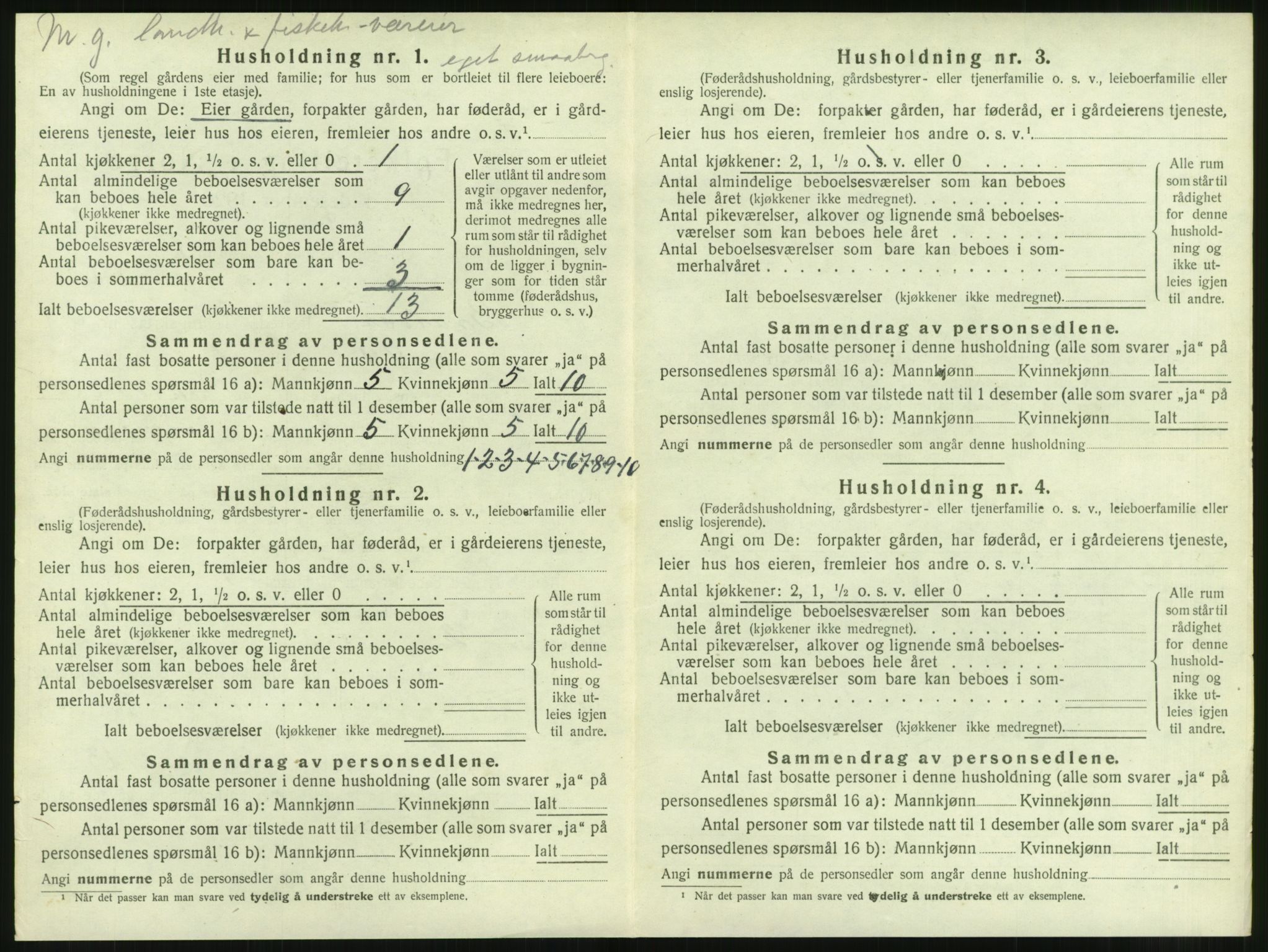 SAT, 1920 census for Brattvær, 1920, p. 431