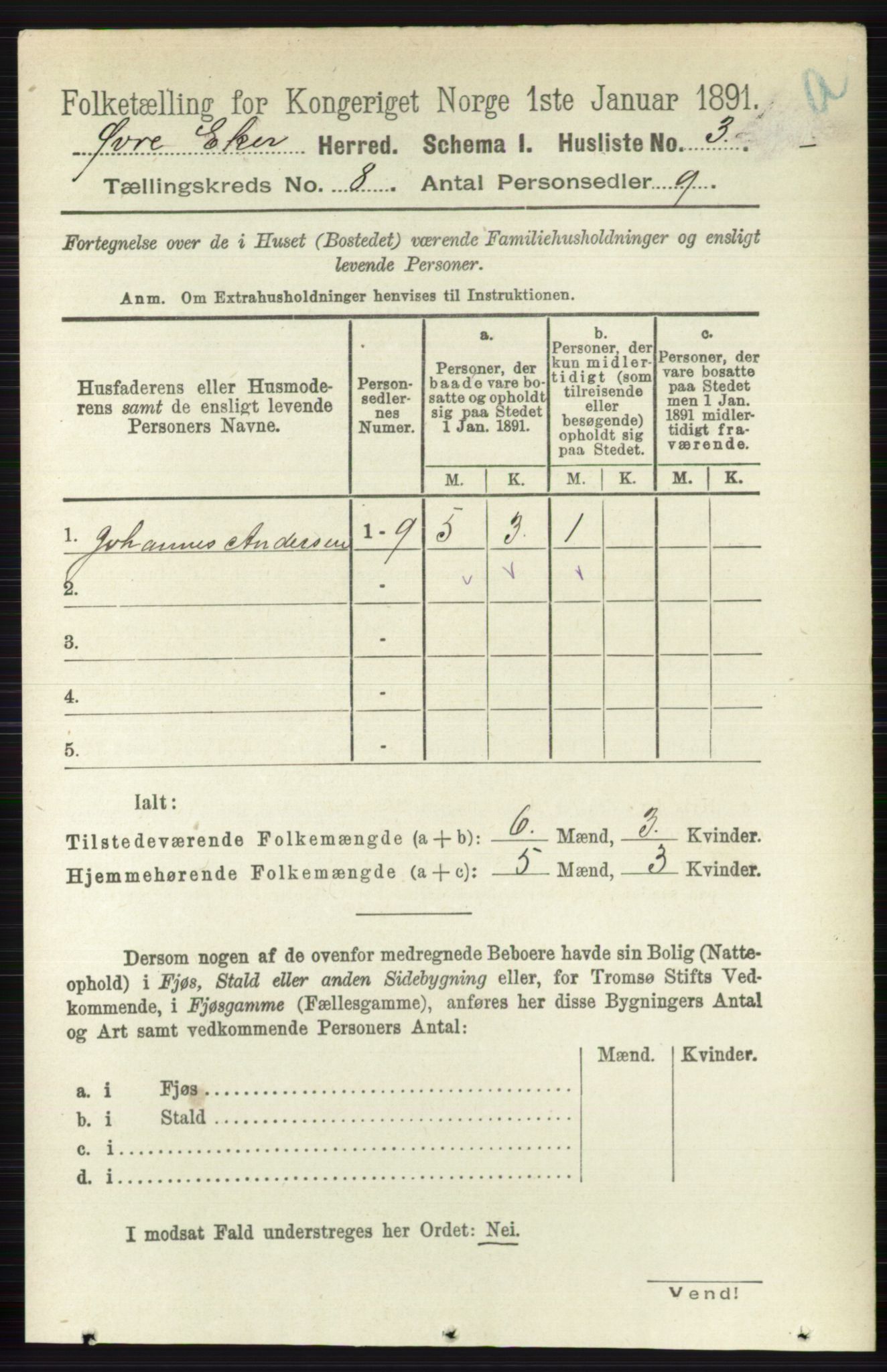 RA, 1891 census for 0624 Øvre Eiker, 1891, p. 3170