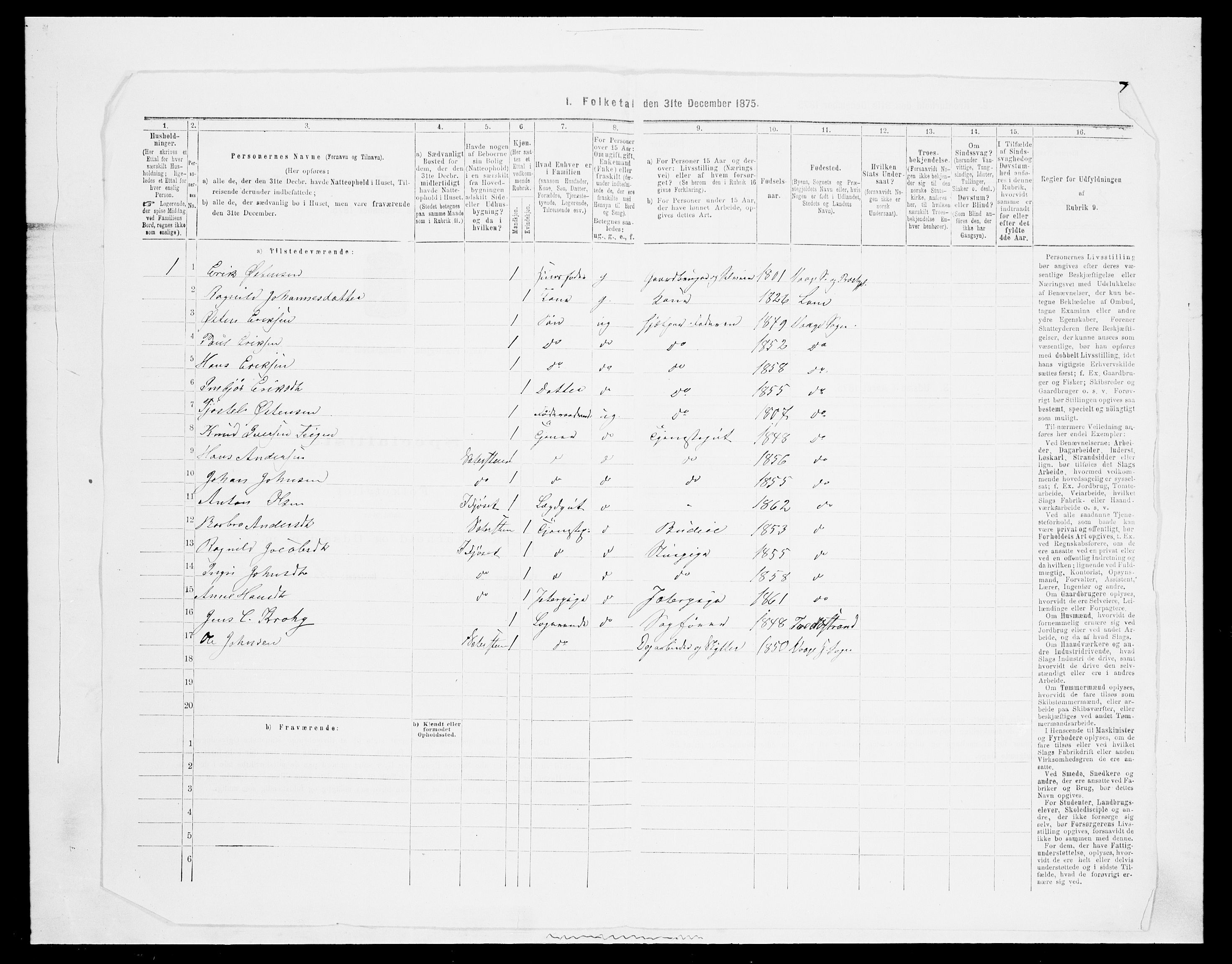 SAH, 1875 census for 0515P Vågå, 1875, p. 686