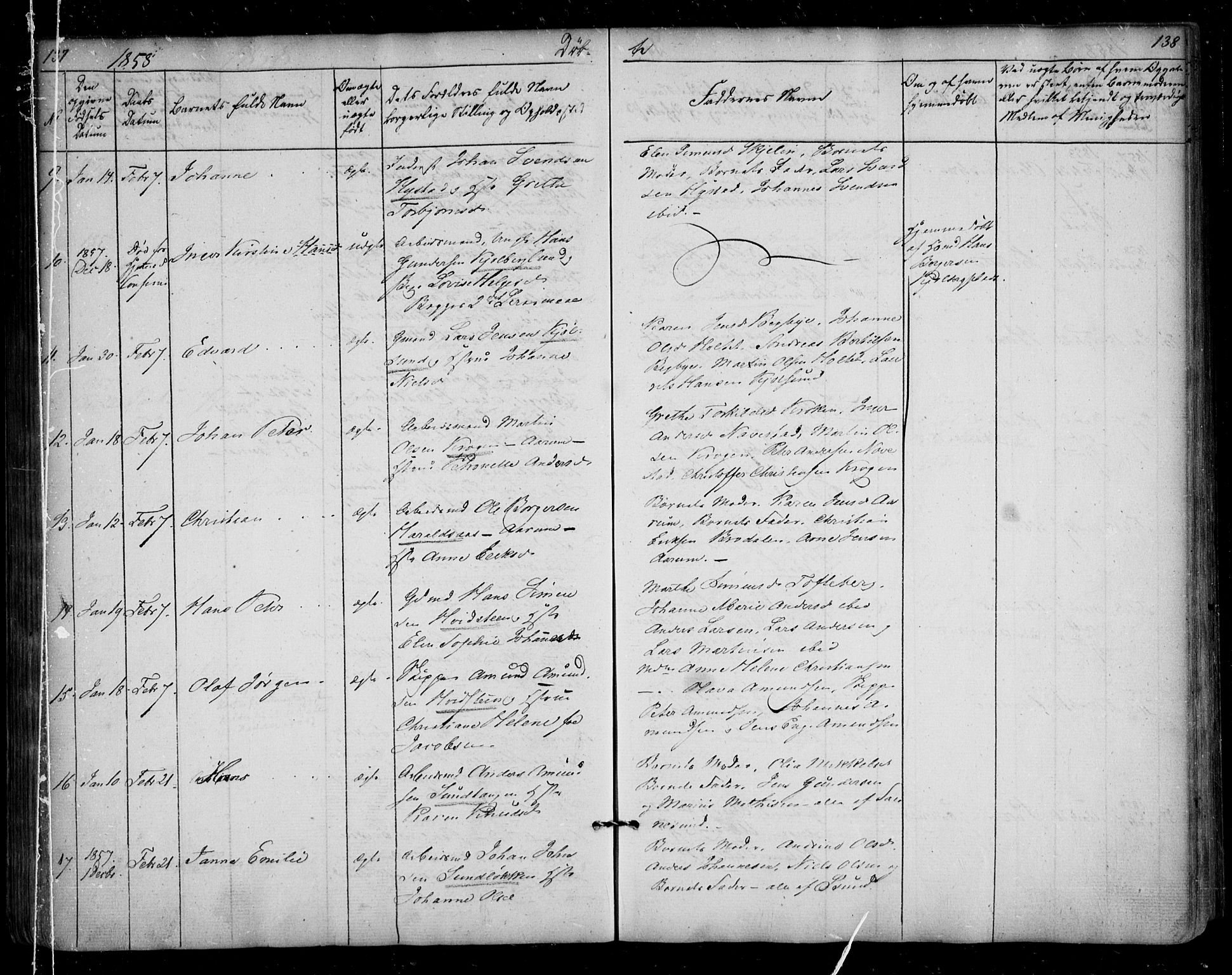 Borge prestekontor Kirkebøker, AV/SAO-A-10903/F/Fa/L0005: Parish register (official) no. I 5, 1848-1860, p. 137-138