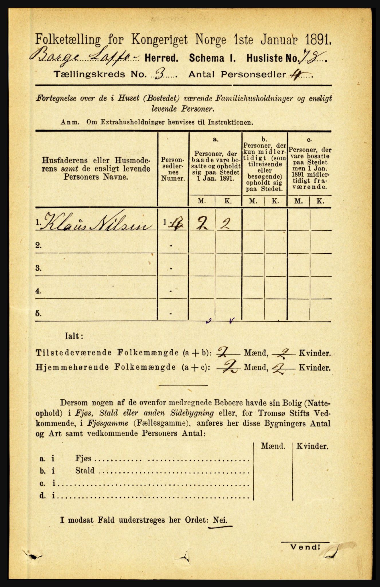 RA, 1891 census for 1862 Borge, 1891, p. 1540