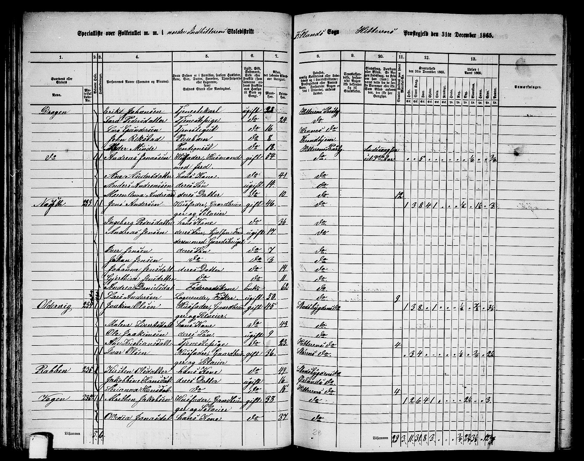 RA, 1865 census for Hitra, 1865, p. 67