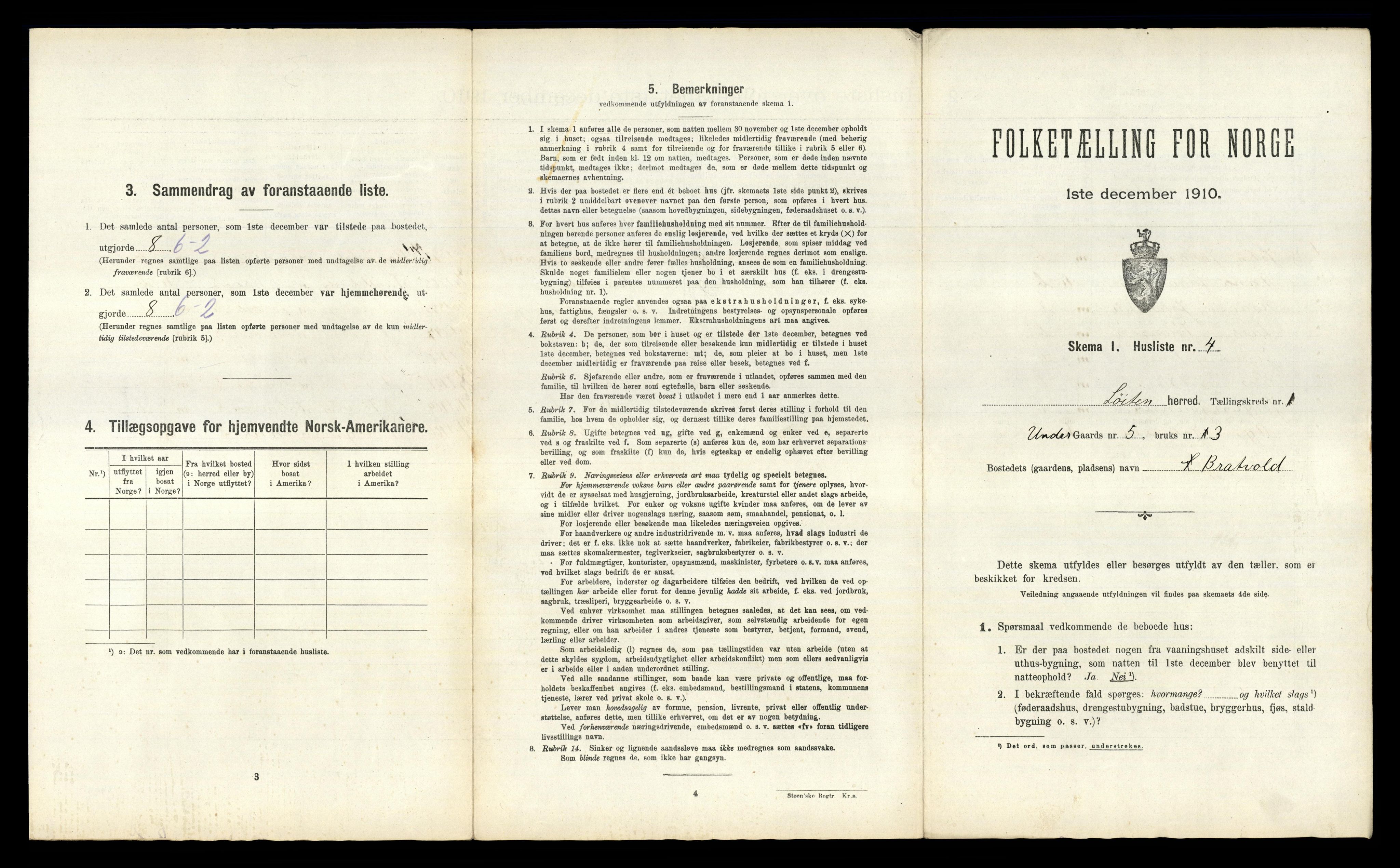 RA, 1910 census for Løten, 1910, p. 58