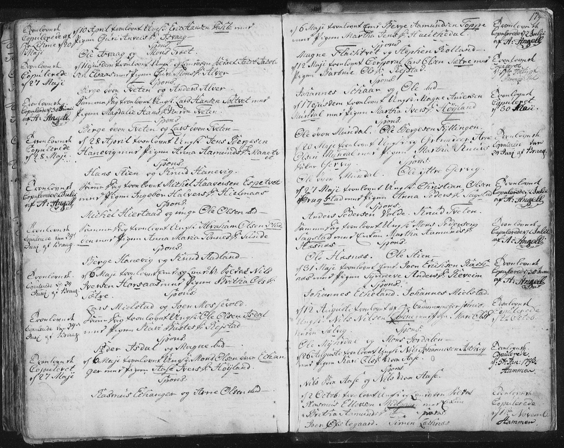 Hamre sokneprestembete, SAB/A-75501/H/Ha/Haa/Haaa/L0008: Parish register (official) no. A 8, 1778-1804, p. 179