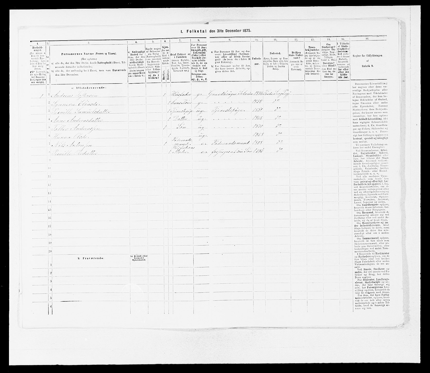 SAB, 1875 census for 1432P Førde, 1875, p. 340