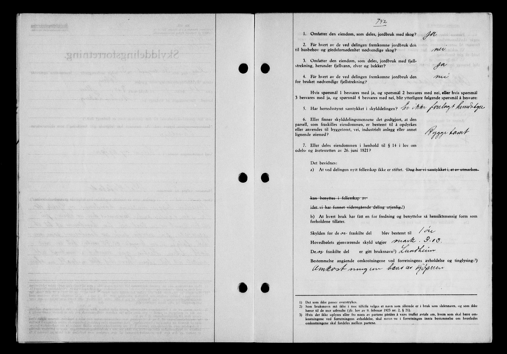 Gauldal sorenskriveri, SAT/A-0014/1/2/2C/L0048: Mortgage book no. 51-52, 1937-1938, p. 742, Diary no: : 1456/1937