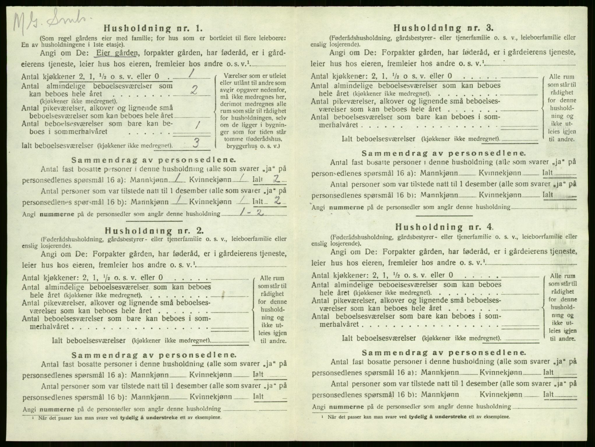 SAKO, 1920 census for Sandeherred, 1920, p. 390