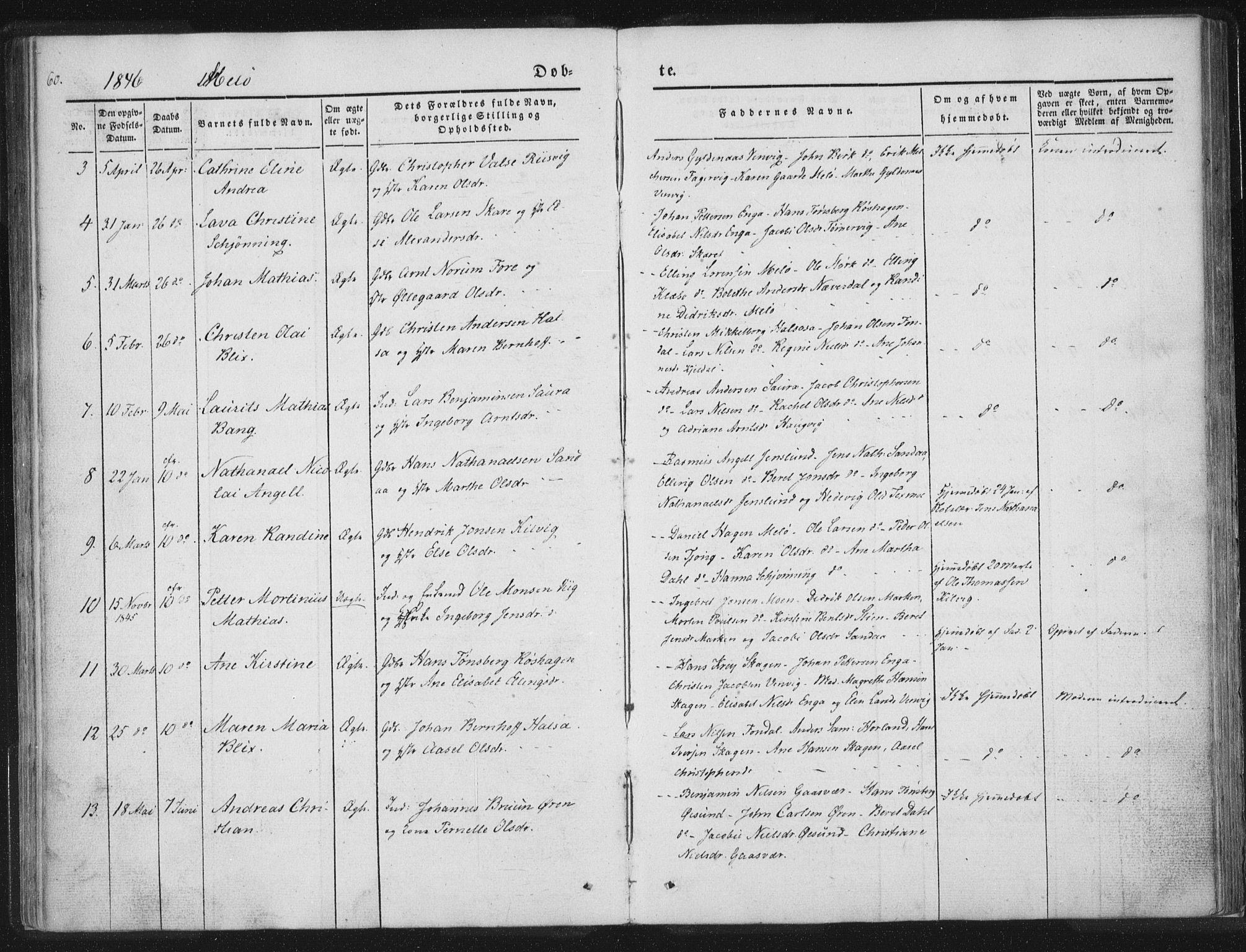 Ministerialprotokoller, klokkerbøker og fødselsregistre - Nordland, AV/SAT-A-1459/841/L0602: Parish register (official) no. 841A08 /2, 1845-1859, p. 60