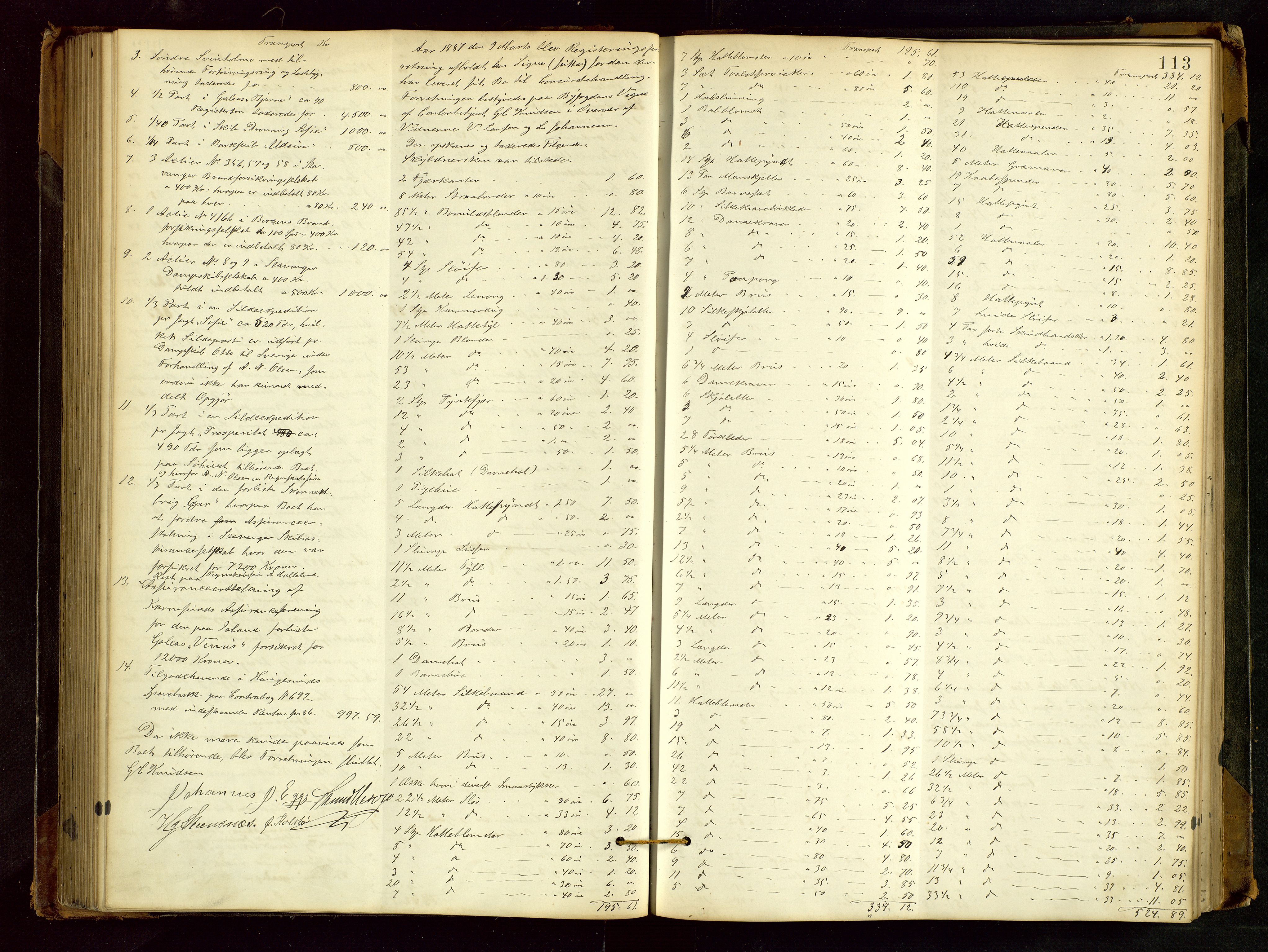Haugesund tingrett, SAST/A-101415/01/IV/IVB/L0002: Skifteregistreringsprotokoll, med register, 1879-1898, p. 112b-113a
